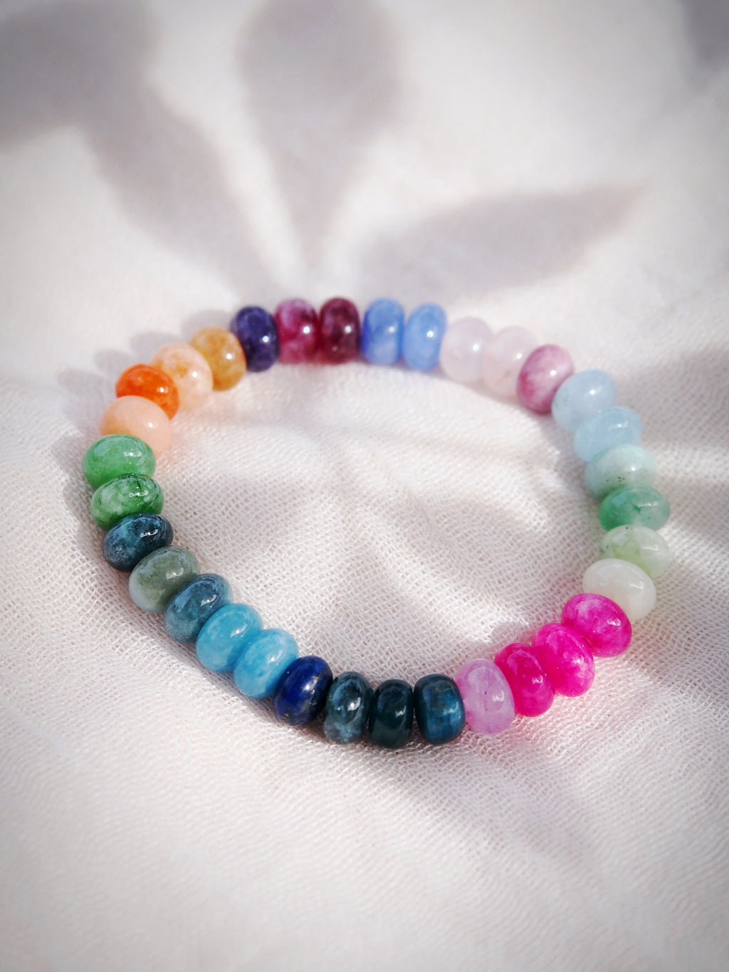 Sale - Stretchy Rainbow Gemstone Bracelet - Leinani