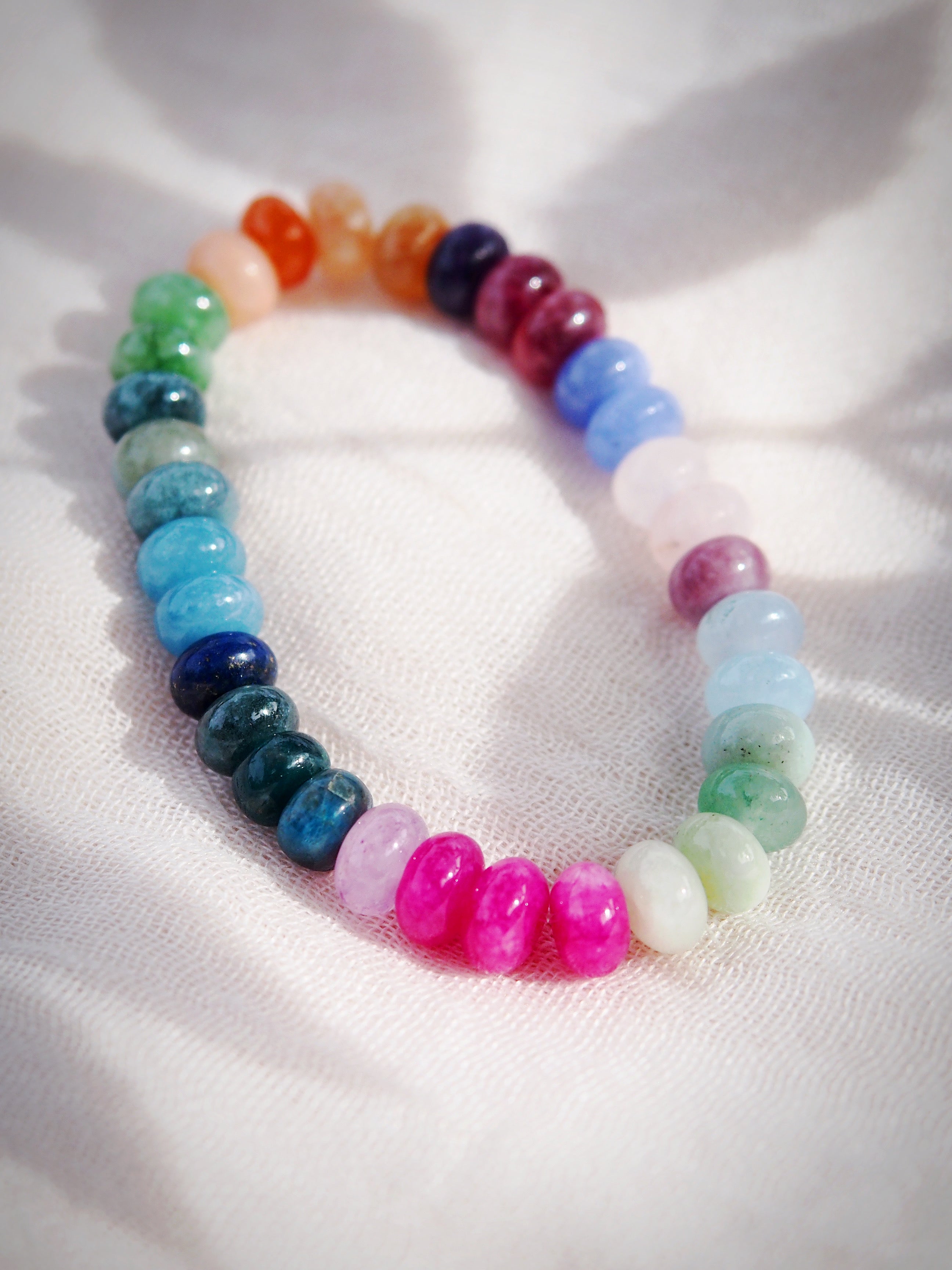 Sale - Stretchy Rainbow Gemstone Bracelet - Leinani