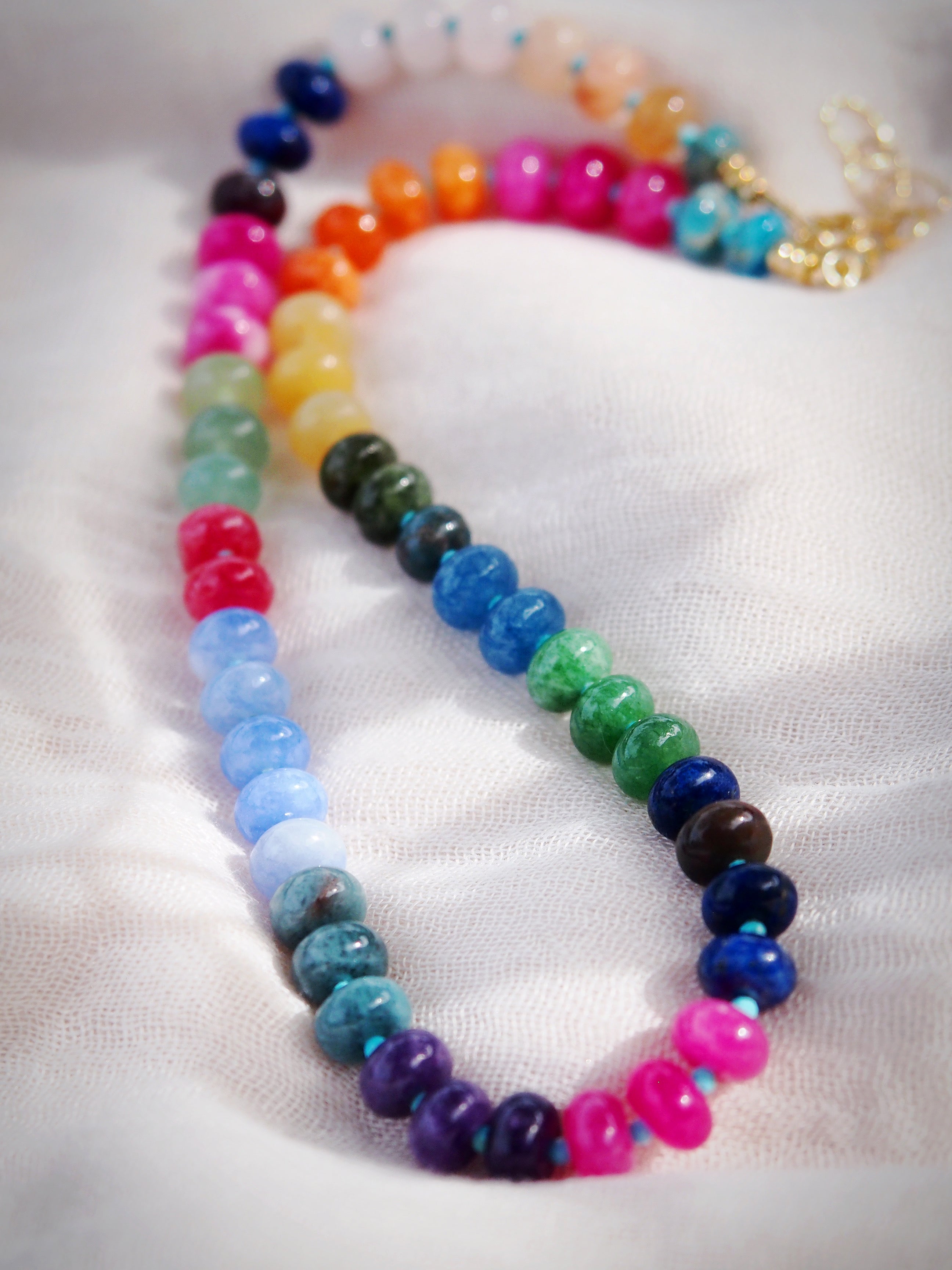Sale - One of a Kind Rainbow Gemstone Necklace - Leilani