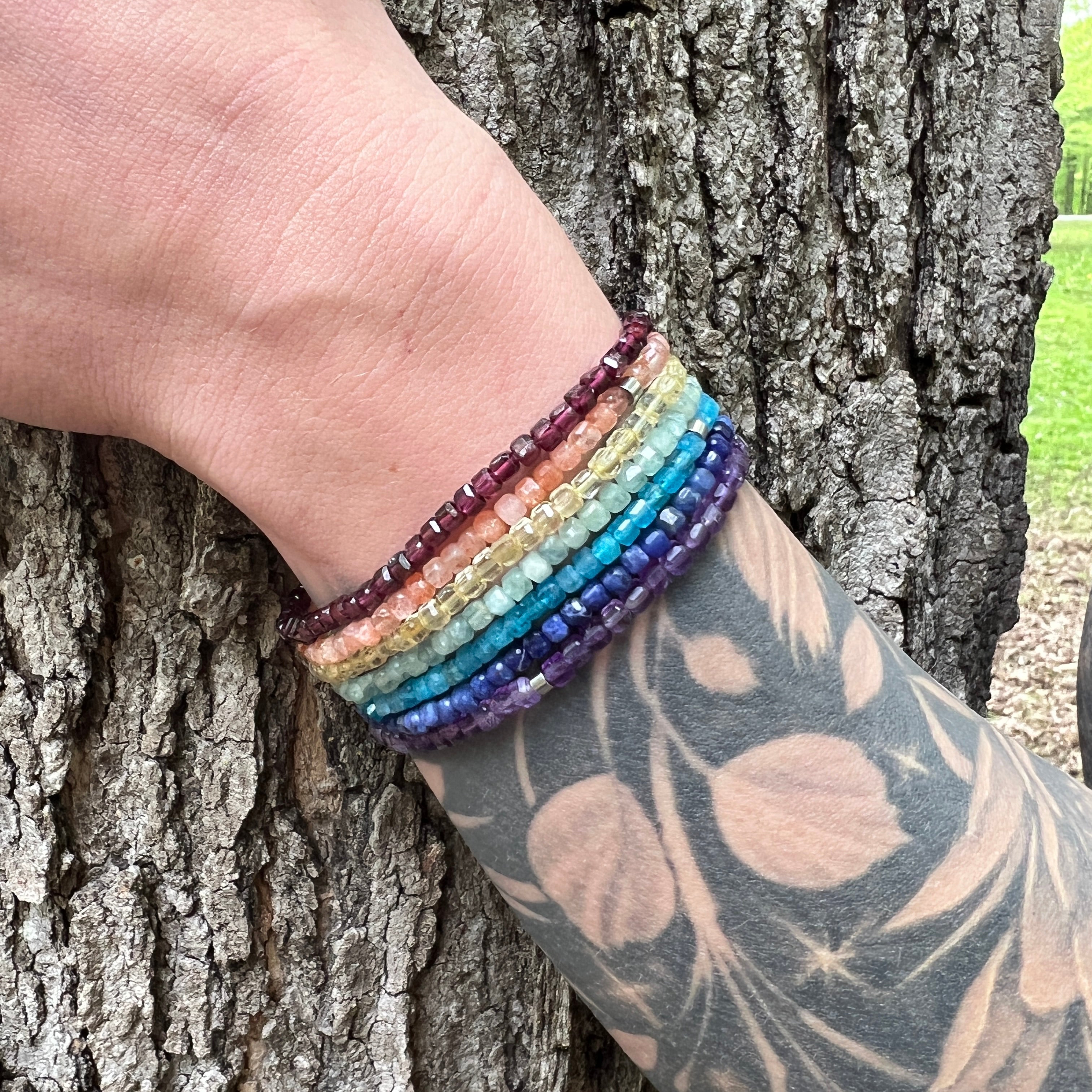 Amethyst Cube Bracelet - Subtle Radiance Collection