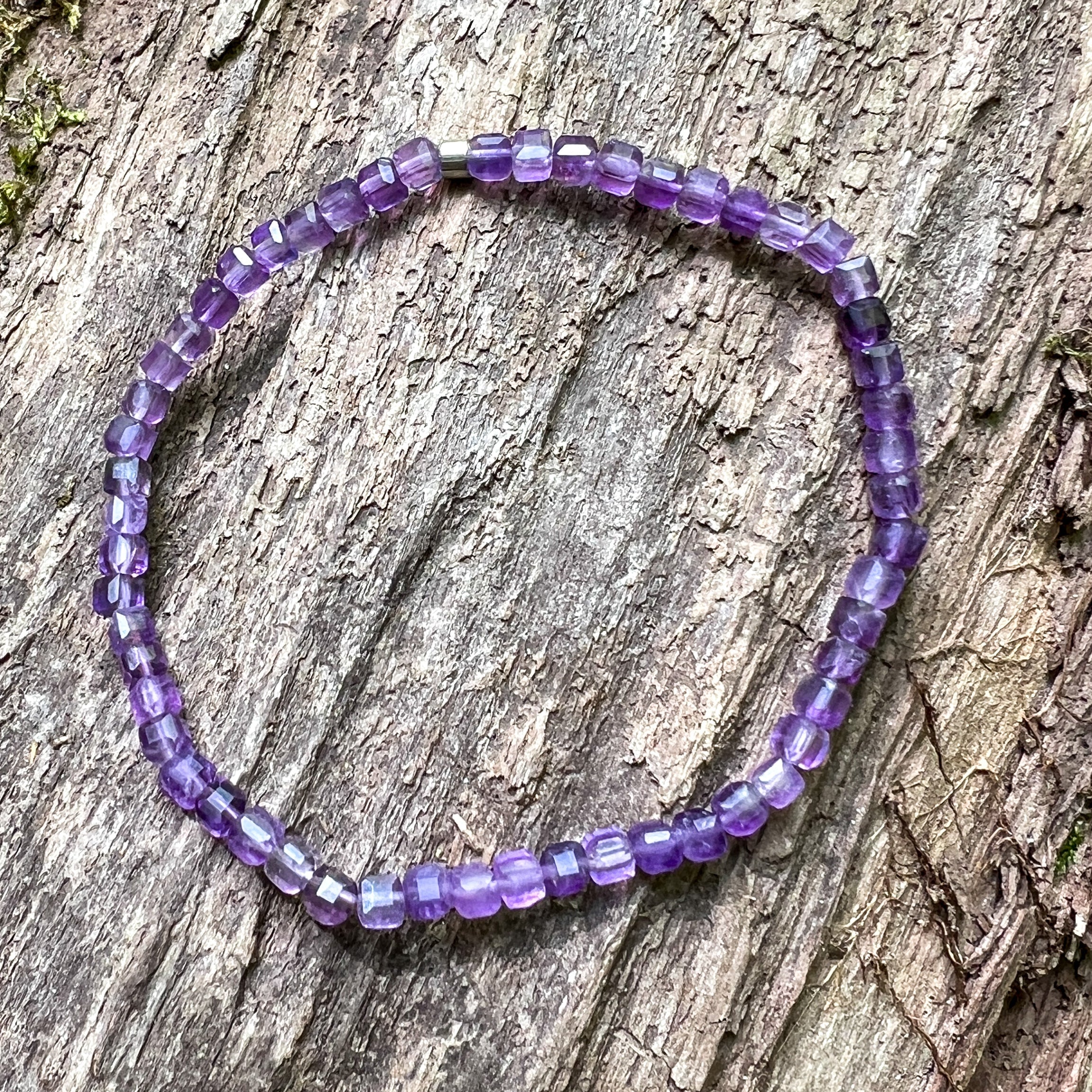 Amethyst Cube Bracelet - Subtle Radiance Collection