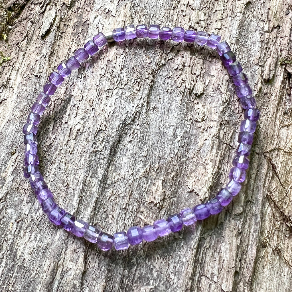 Amethyst Cube Bracelet - Subtle Radiance Collection