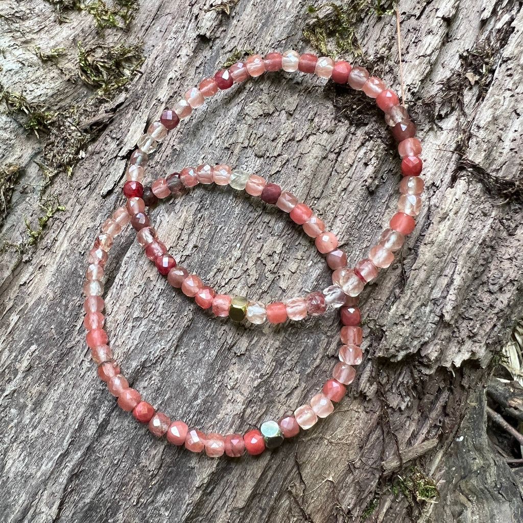 Red Lazasine Cube Bracelet - Subtle Radiance Collection