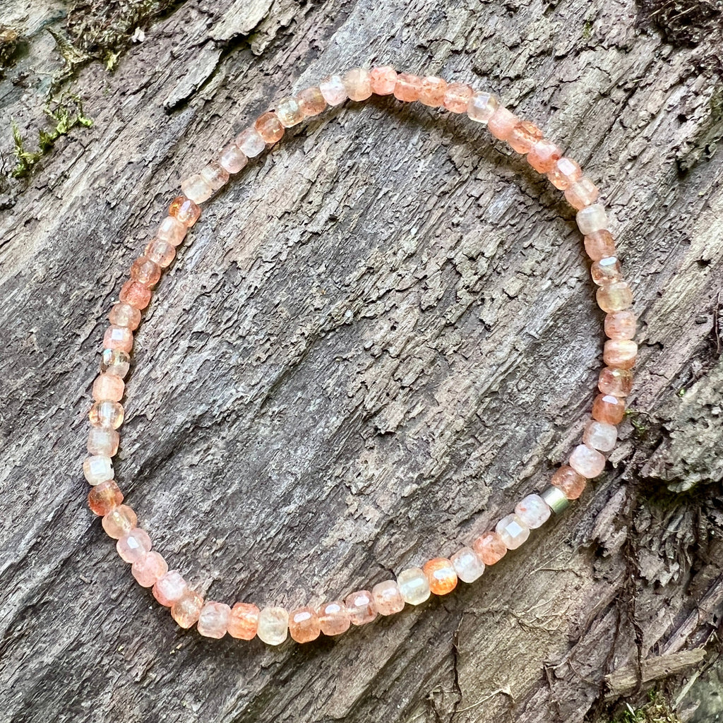 Sunstone Cube Bracelet - Subtle Radiance Collection