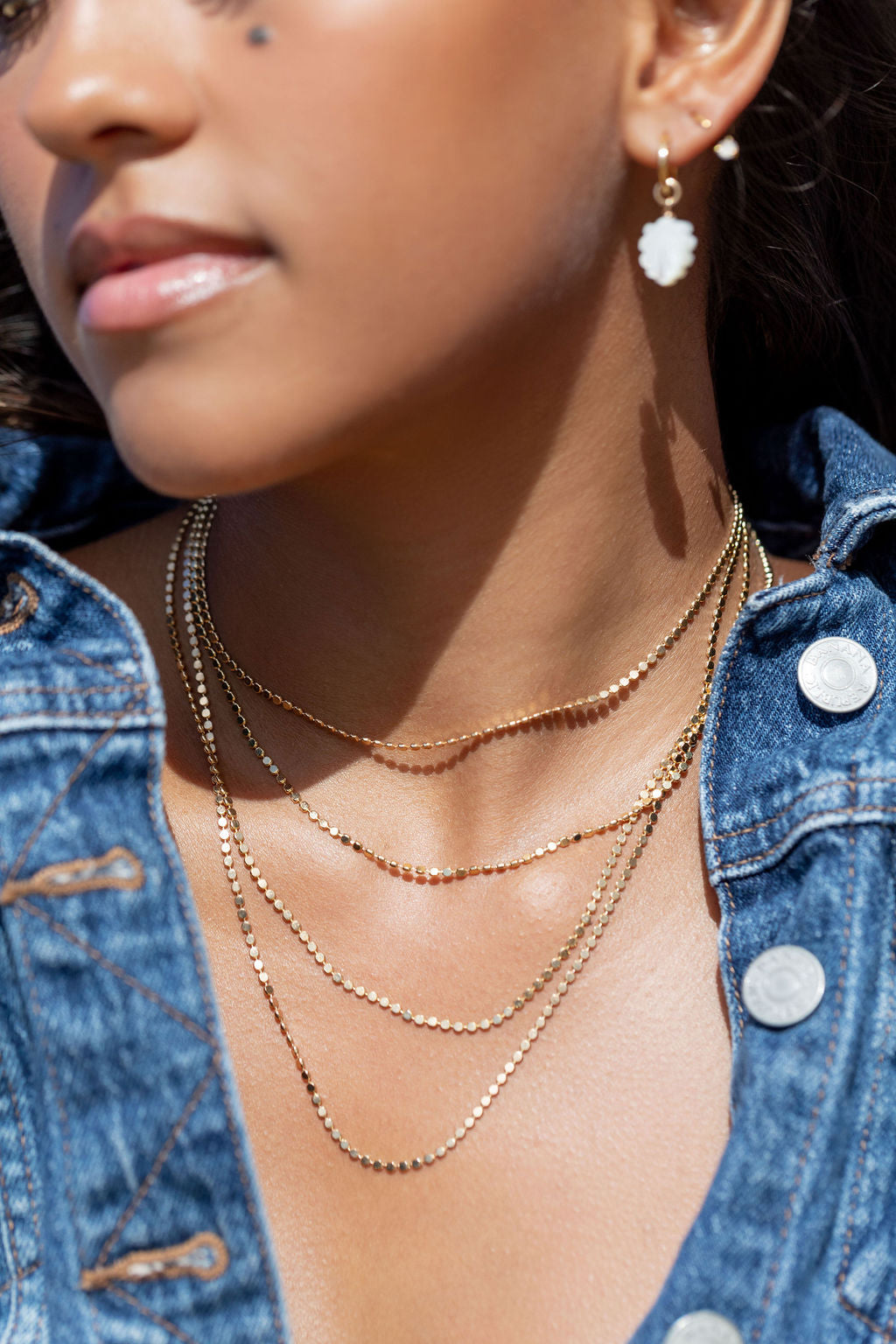 Gold Flat Dot Chain Necklace - Makali'i