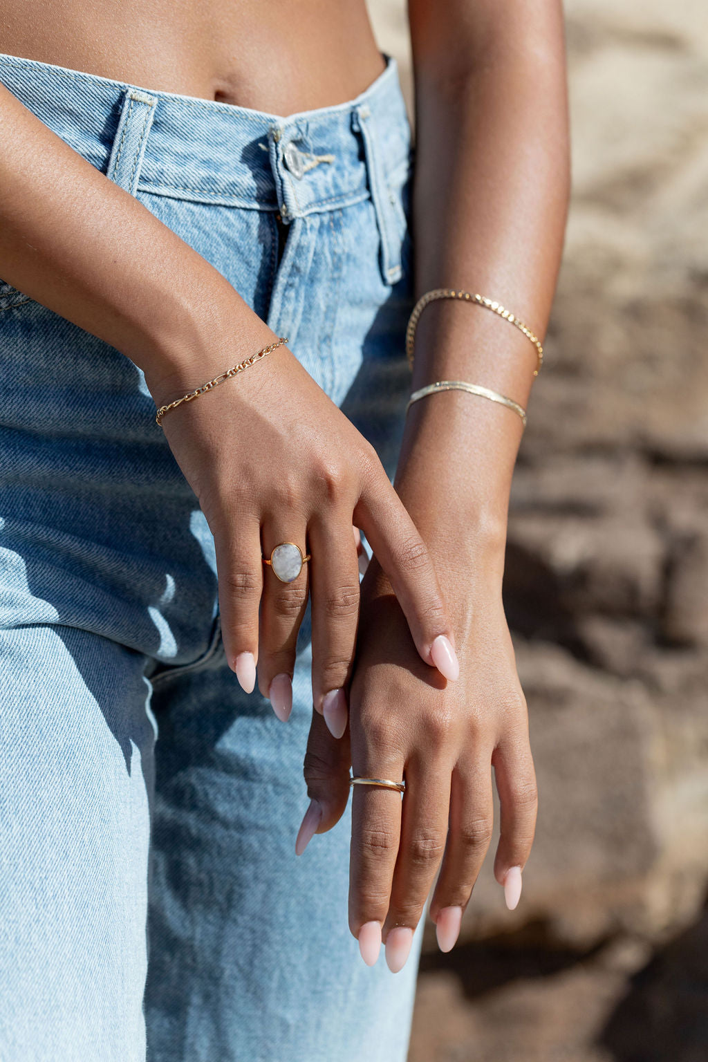 Statement Rainbow Moonstone Ring - Kekoa