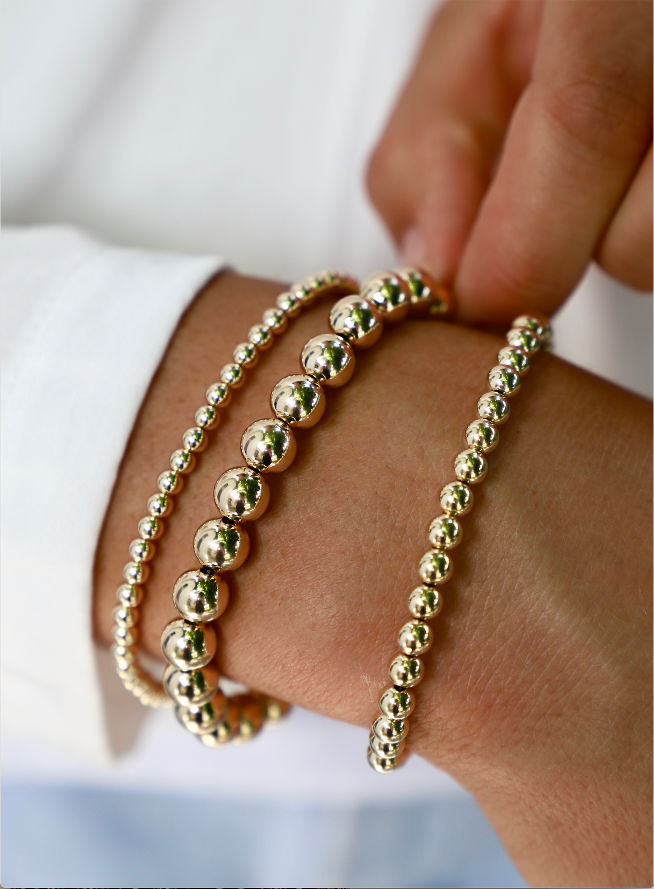 GOLD FILLED BEADED BRACELETS
