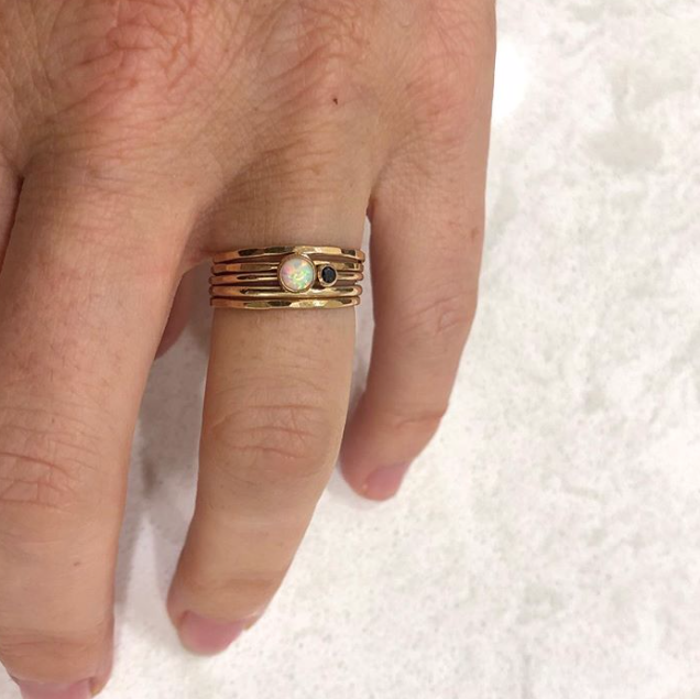 HAMMERED STACKING RING