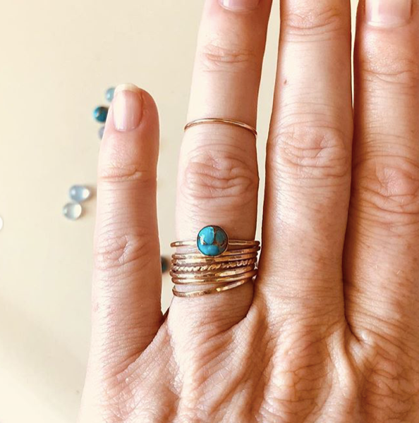 HAMMERED STACKING RING