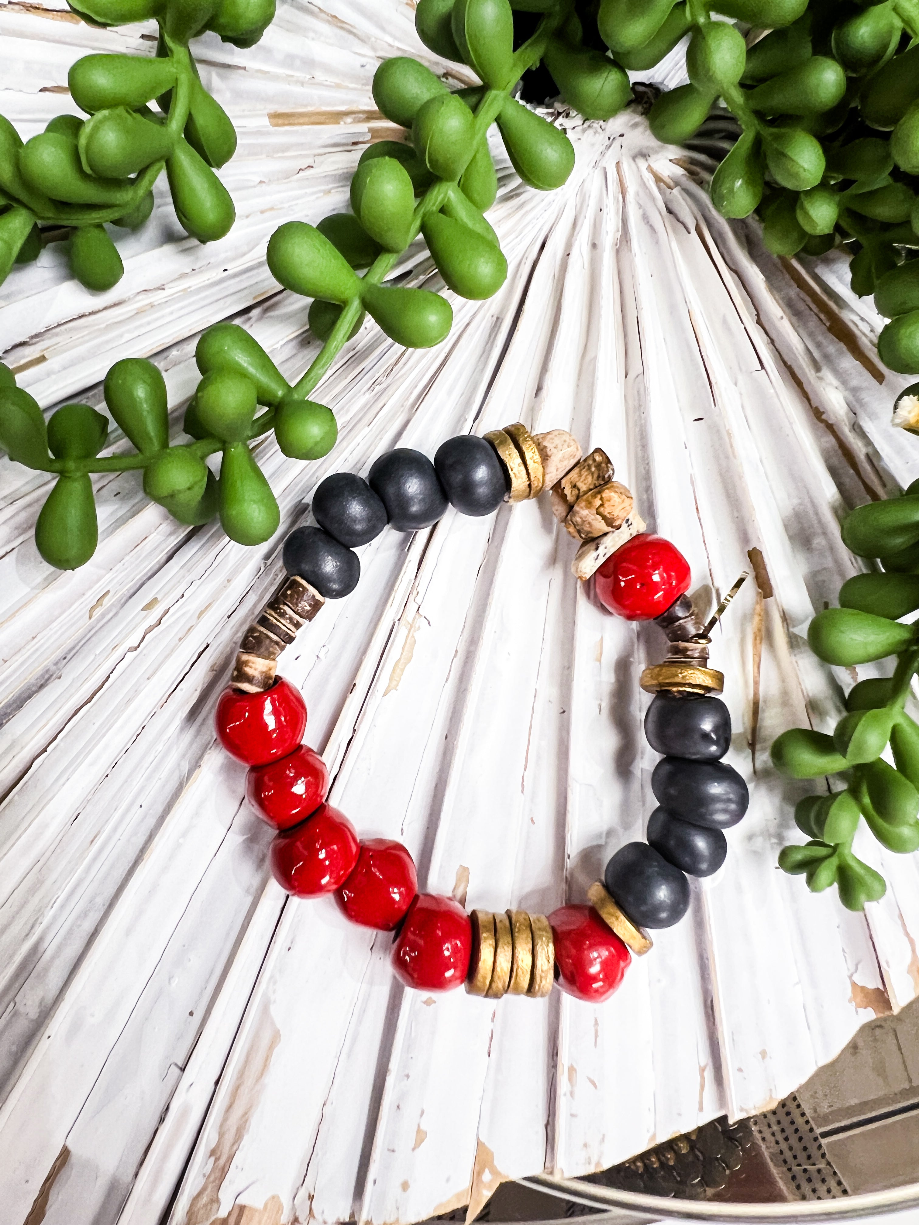 Tap Tap Bracelet - Black and Red Game Day