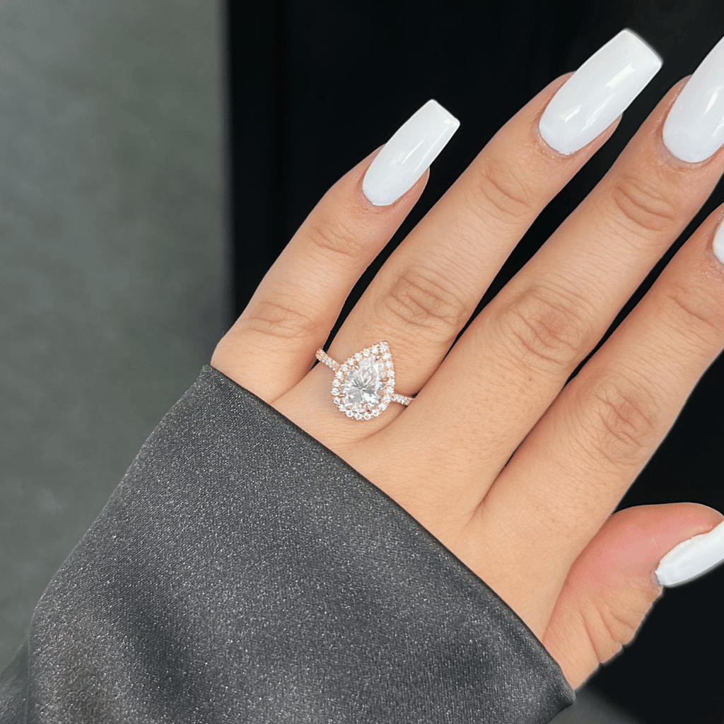 2.0ct Pink Moissanite Lab Diamond Ring