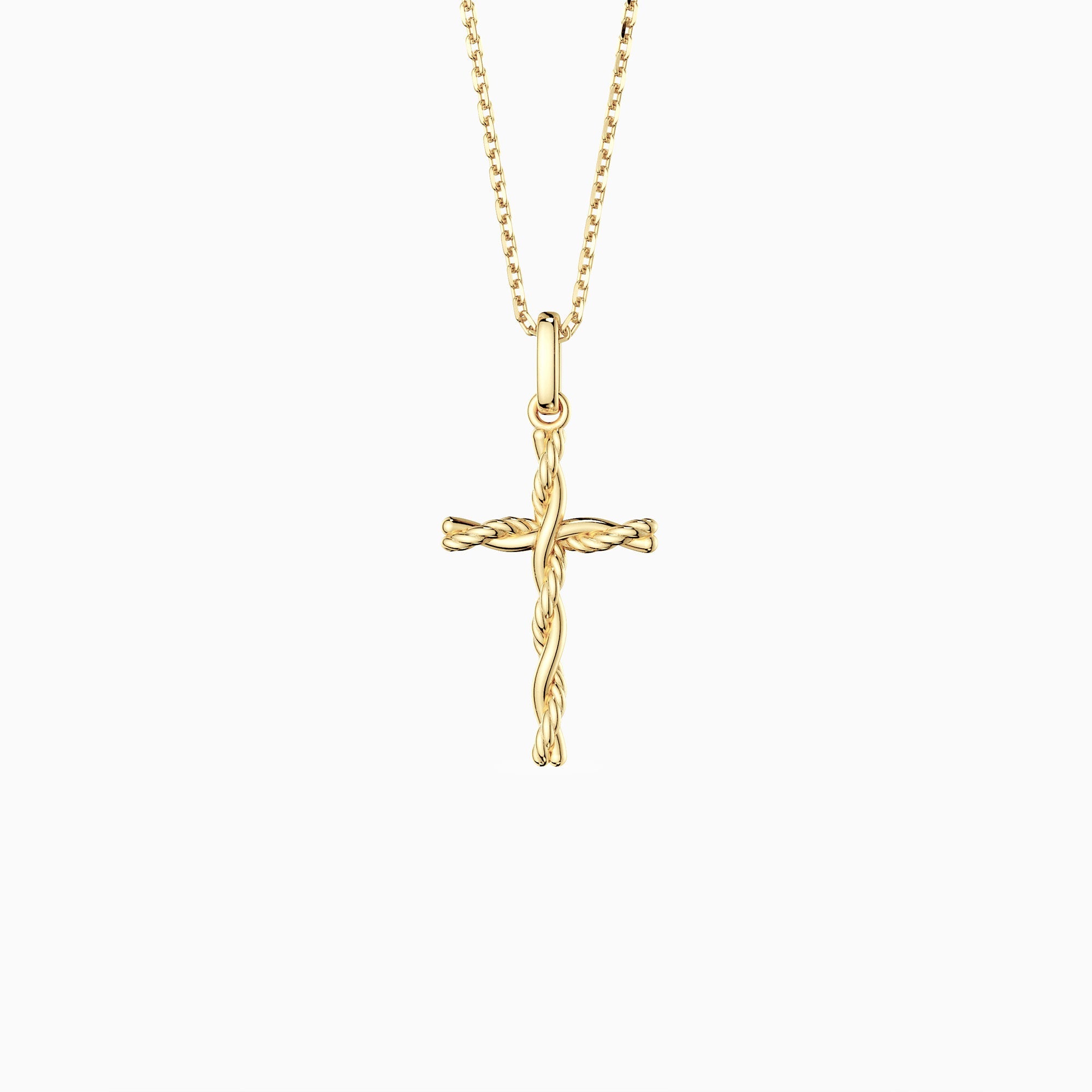 Interwoven Knot Cross Pendant Necklace