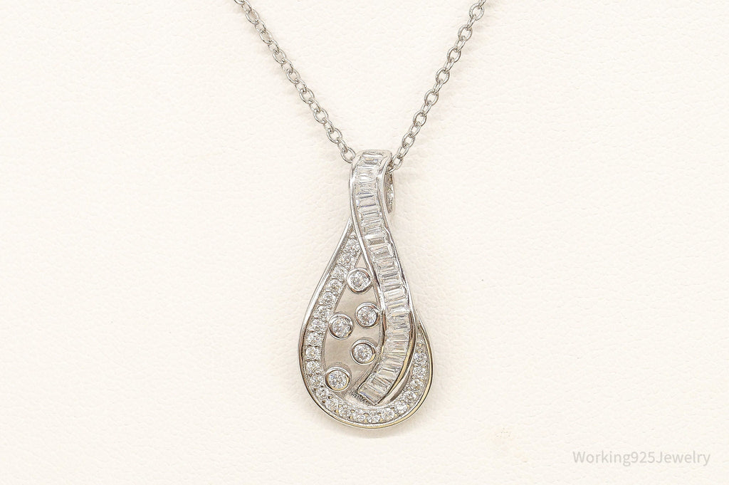 Designer Ryze Cubic Zirconia Sterling Silver Necklace