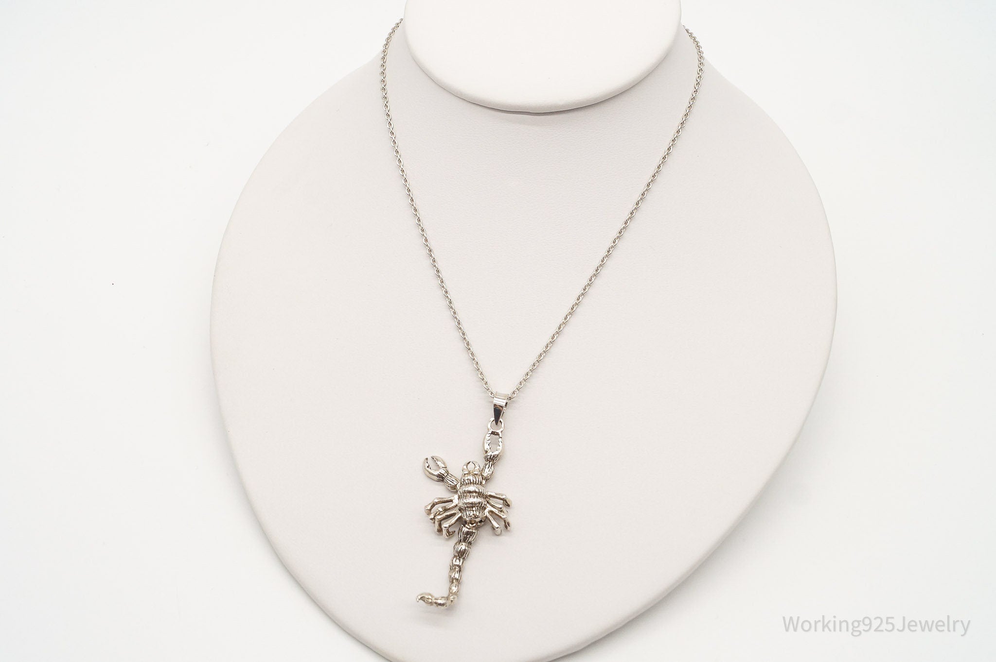 Vintage Moving Scorpion Sterling Silver Necklace