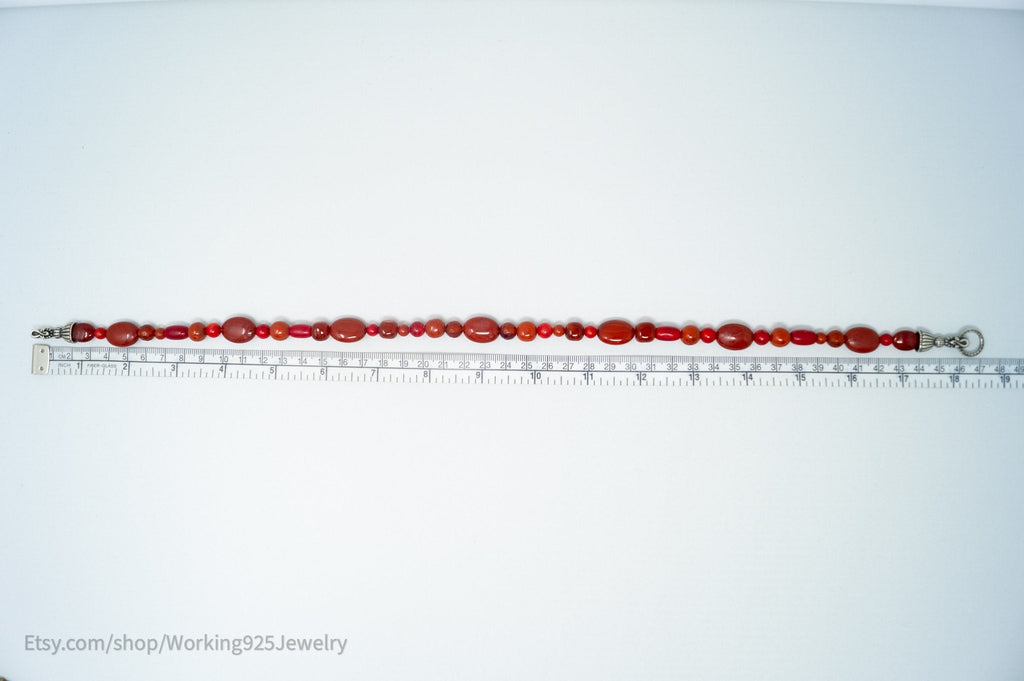 Designer Carolyn Pollack Relios Carnelian Red Jasper Sterling Silver Necklace