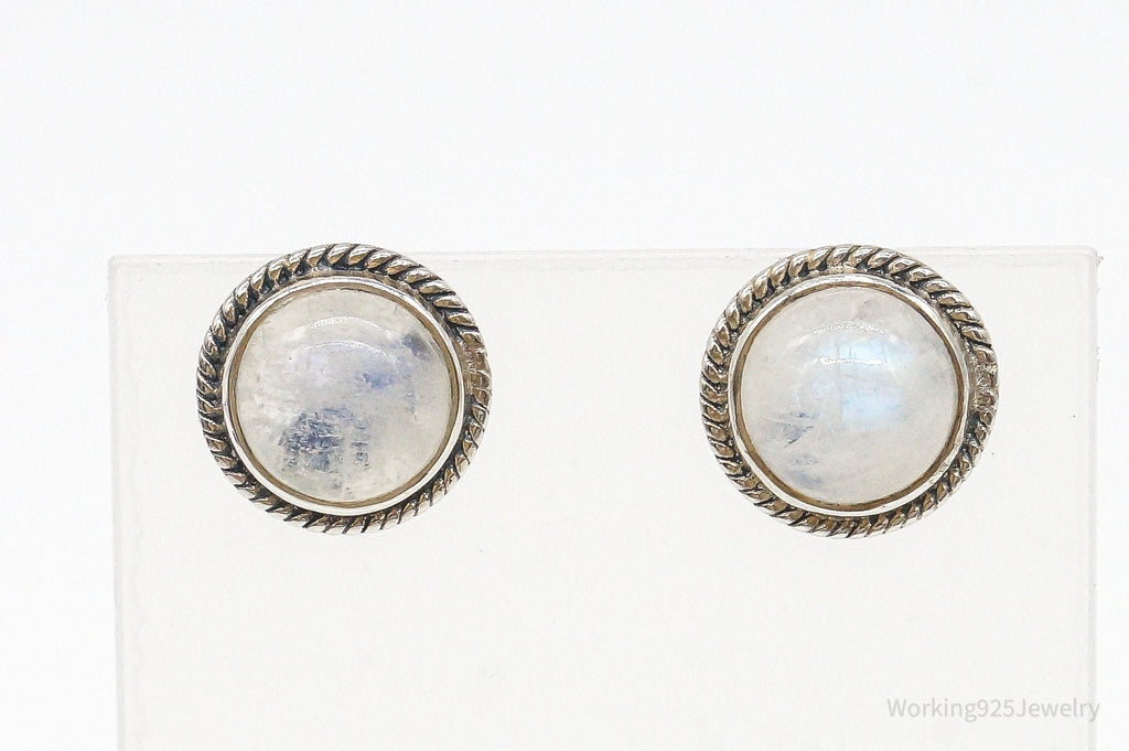 Vintage Moonstone Sterling Silver Earrings