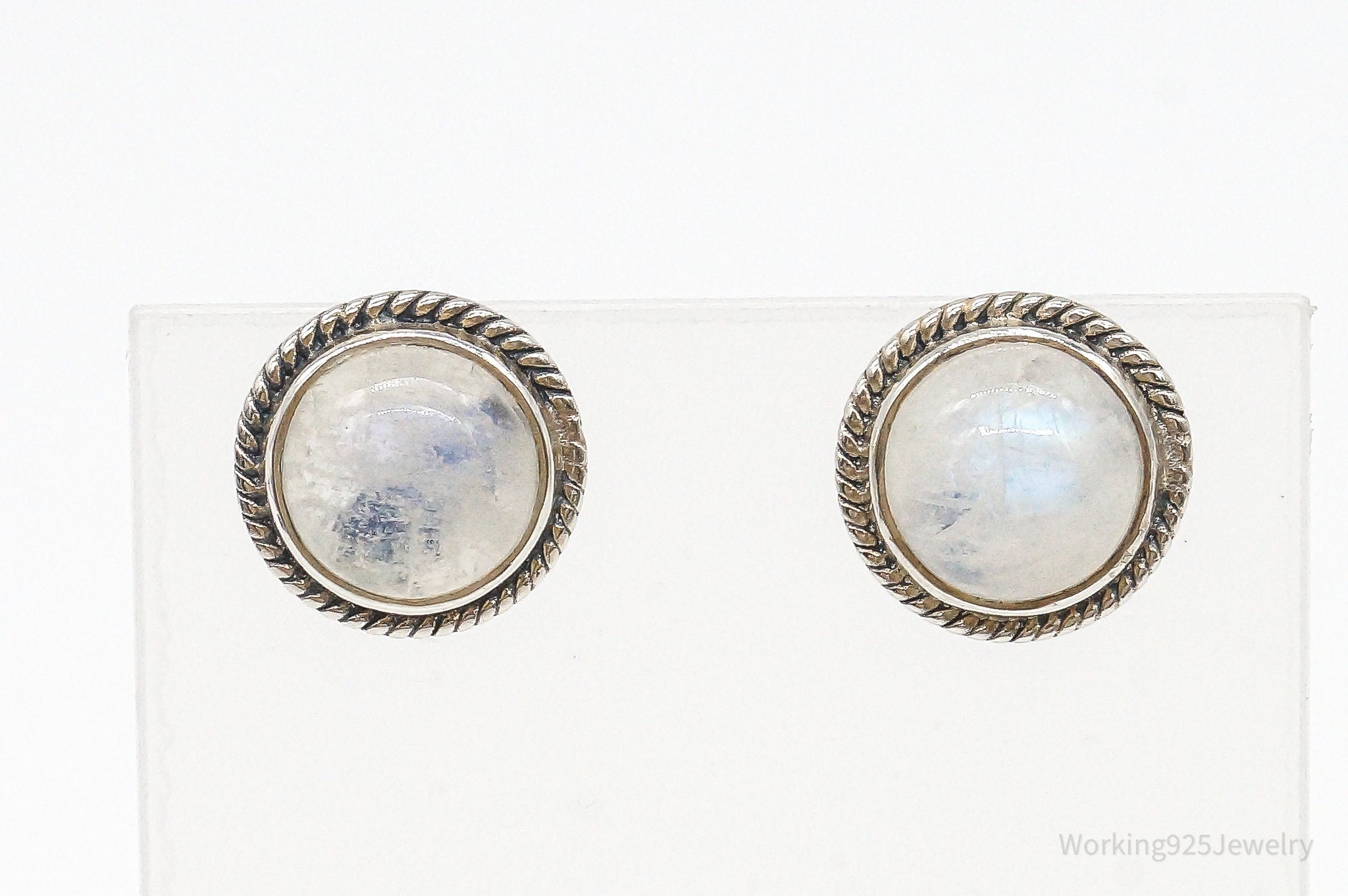 Vintage Moonstone Sterling Silver Earrings