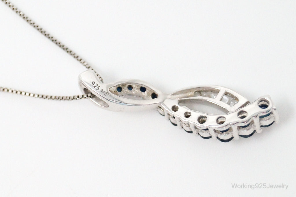 Designer Alwand Vahan Sapphire Cubic Zirconia Sterling Silver Necklace