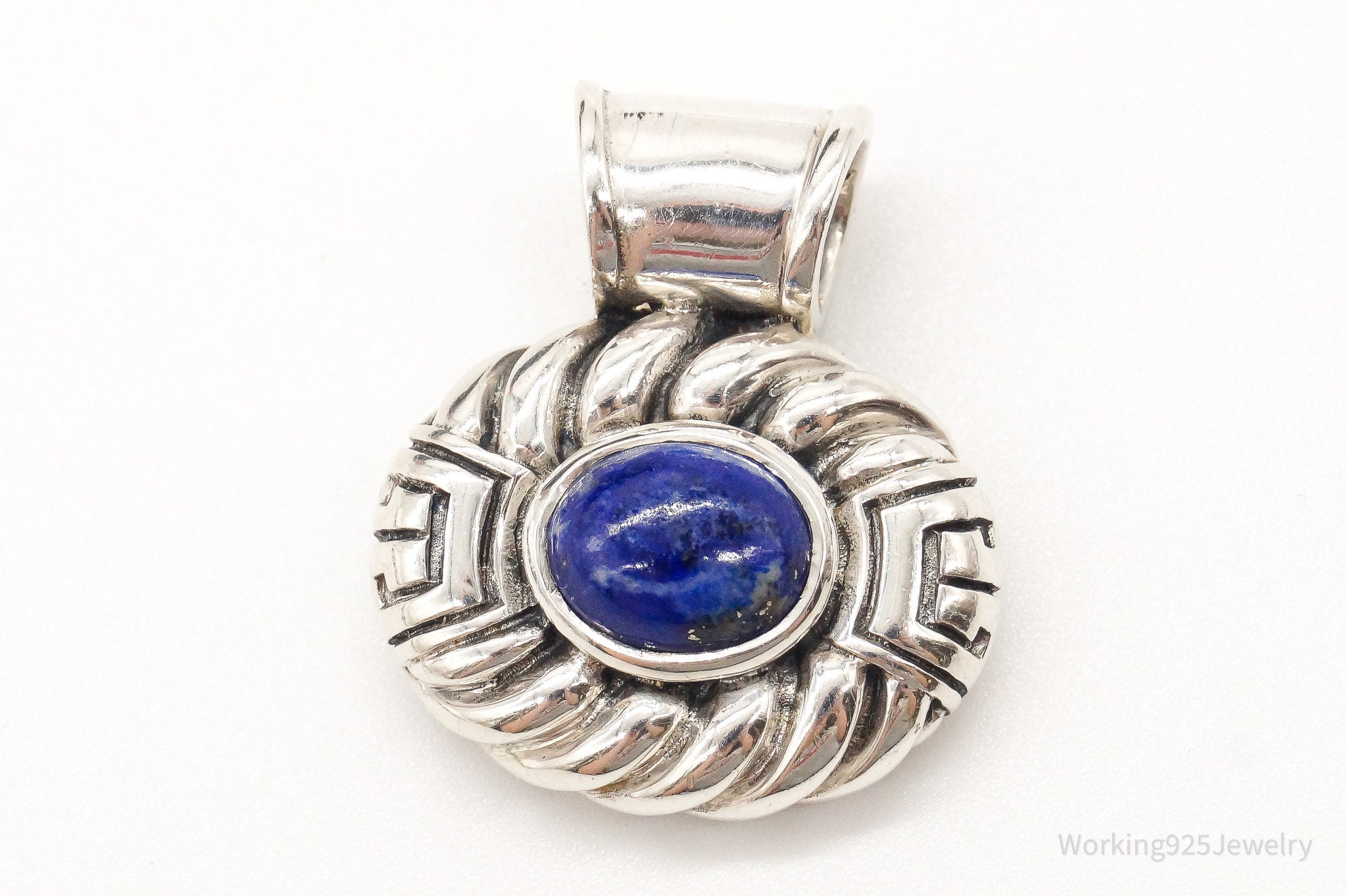 Designer CNA Blue Lapis Lazuli Sterling Silver Pendant