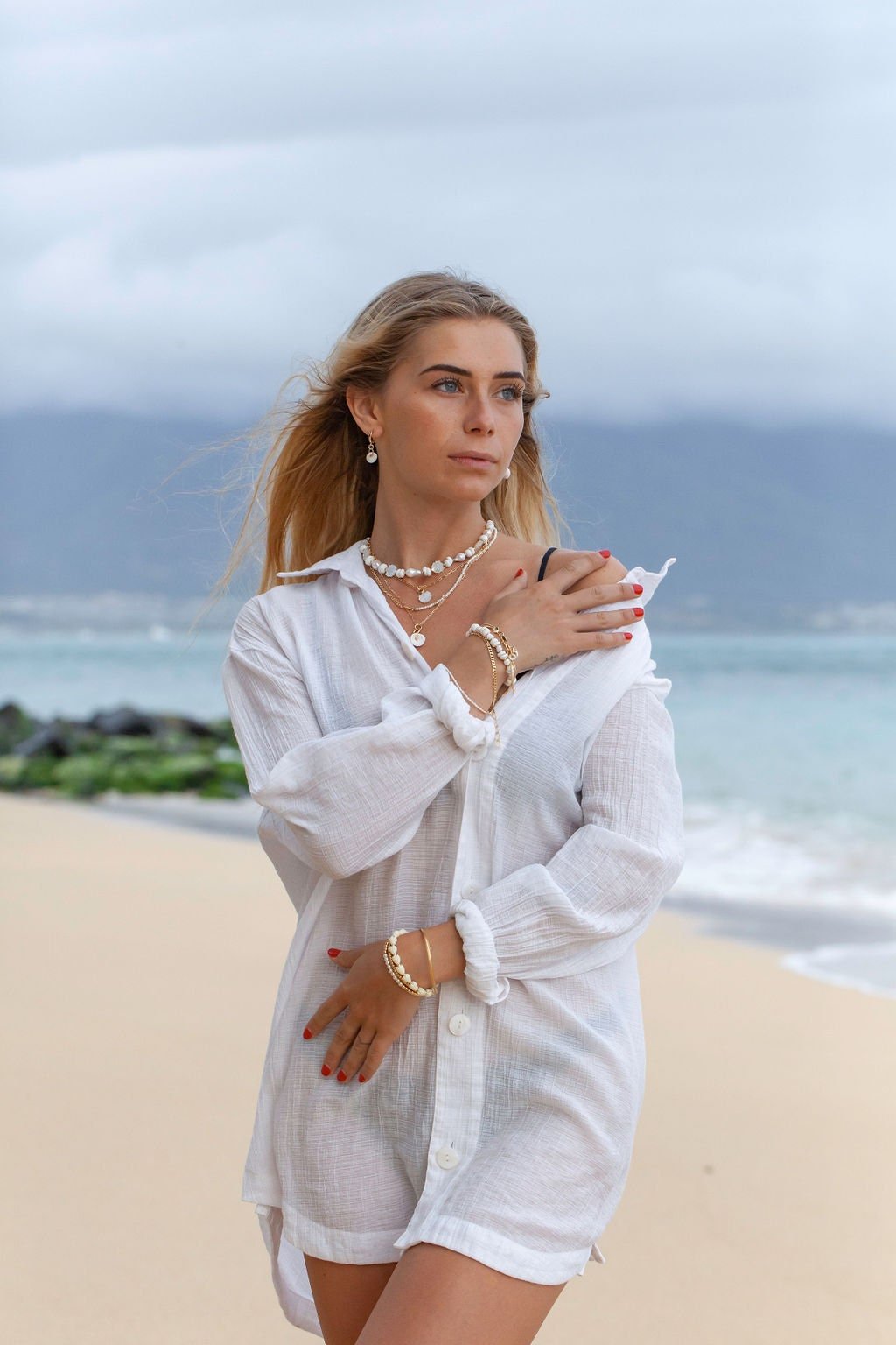 Baroque Pearl Scallop & Puka Shell Necklace - Keao