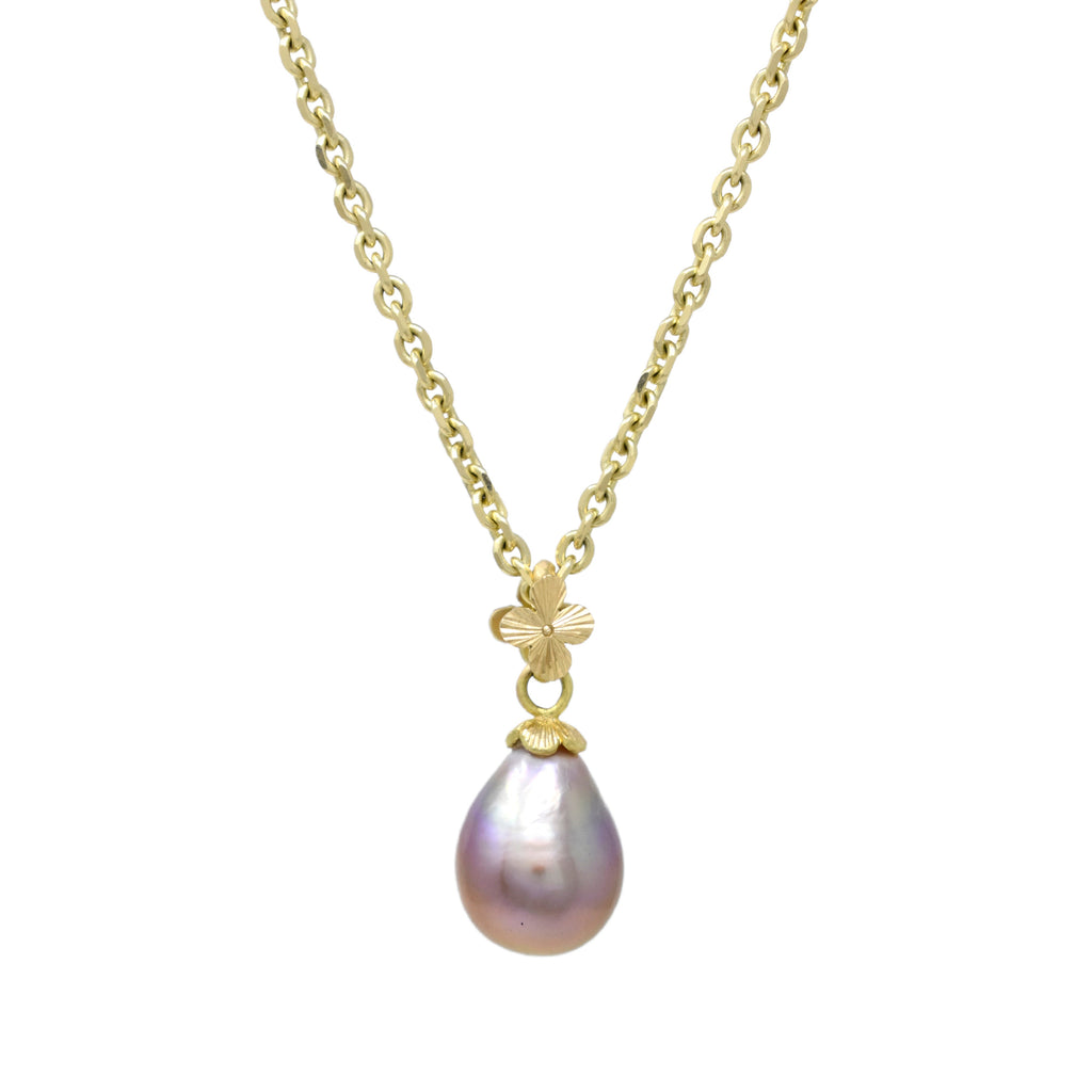 Inevitable Spring Pendant with Baroque Pink Pearl