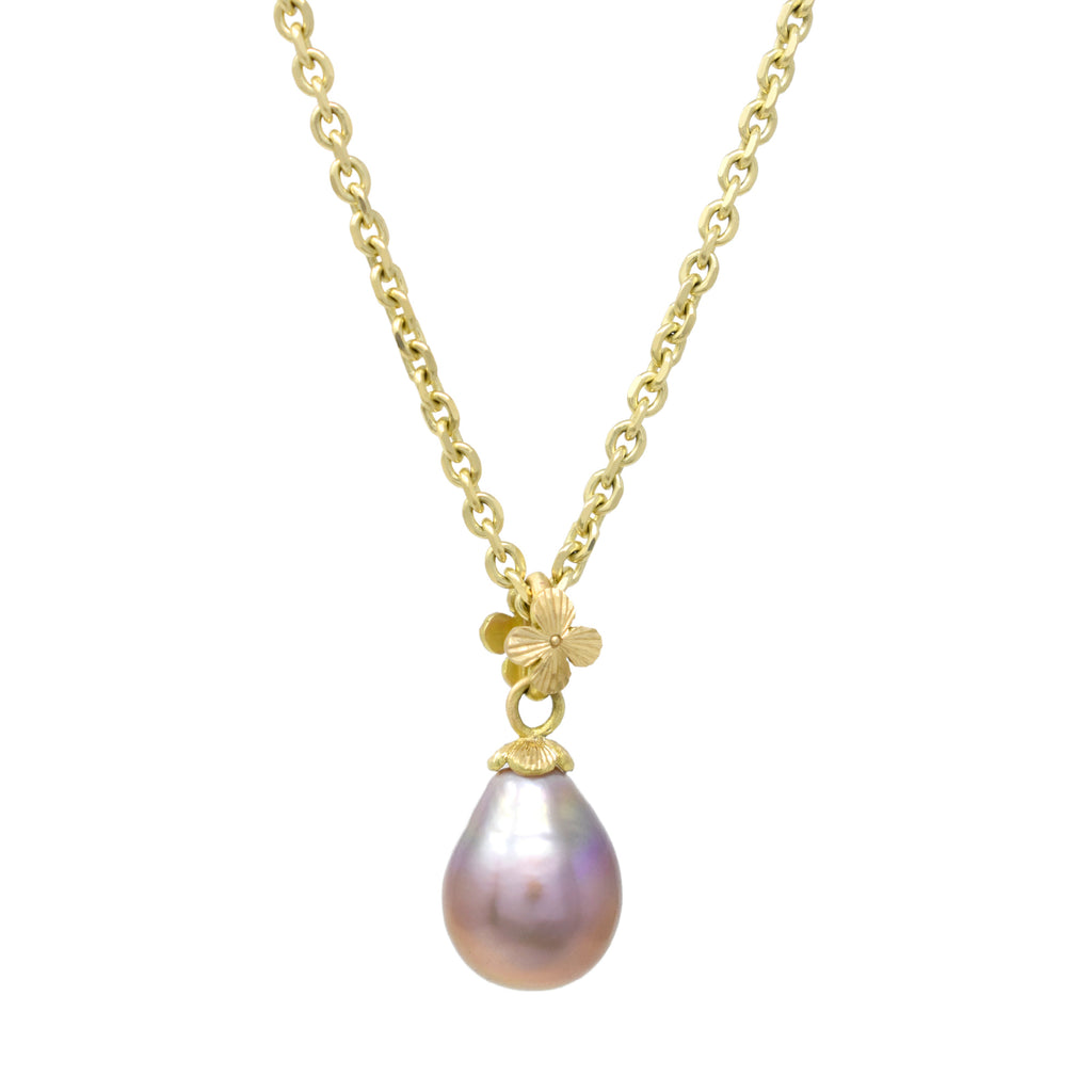 Inevitable Spring Pendant with Baroque Pink Pearl