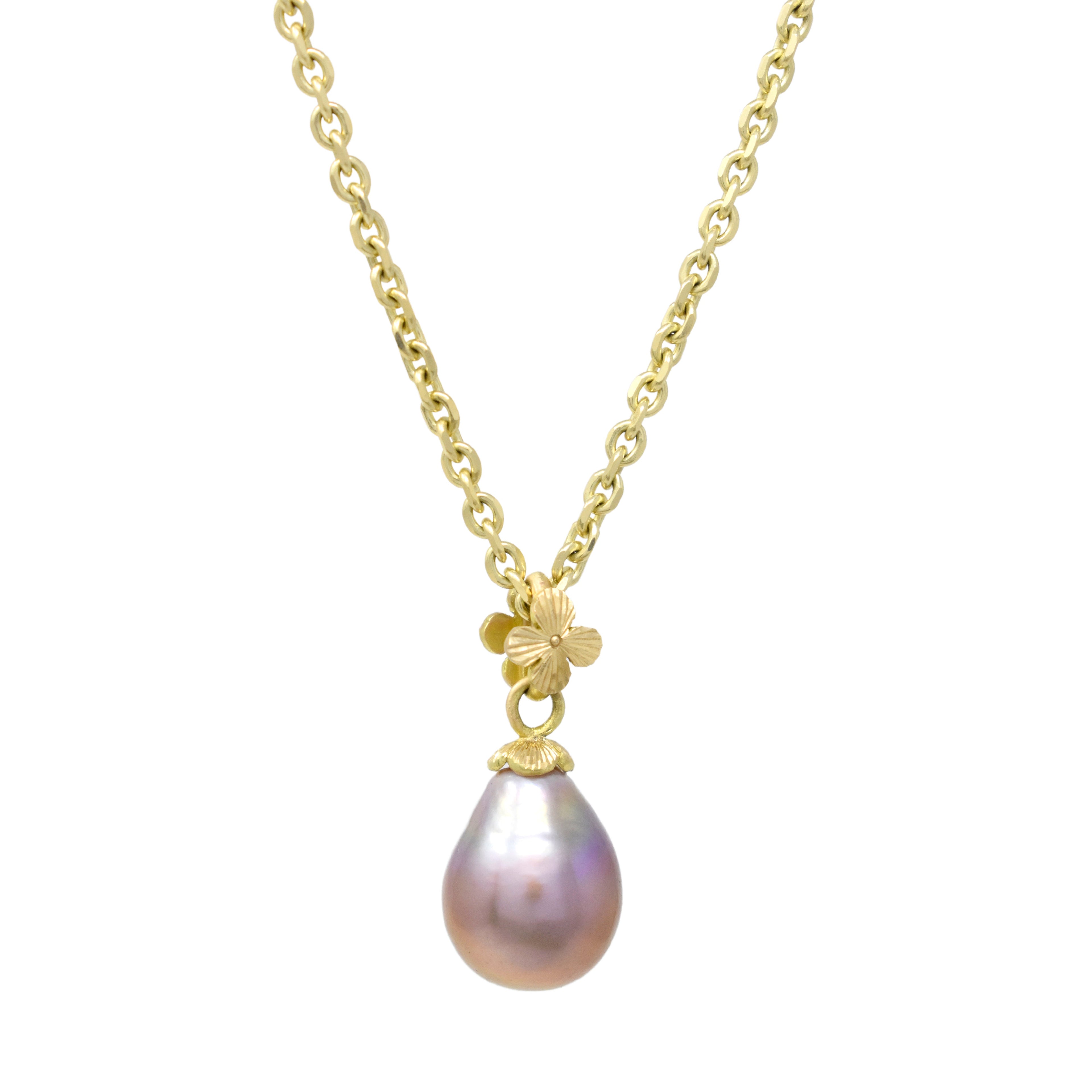 Inevitable Spring Pendant with Baroque Pink Pearl