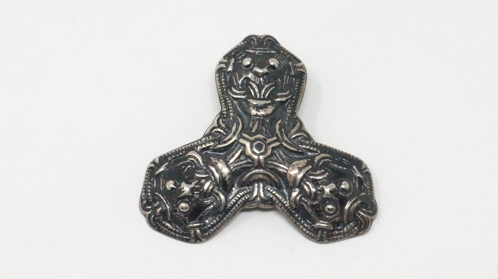 David Andersen Norway Viking Saga Trefoil Beast Sterling Silver Necklace Pendant