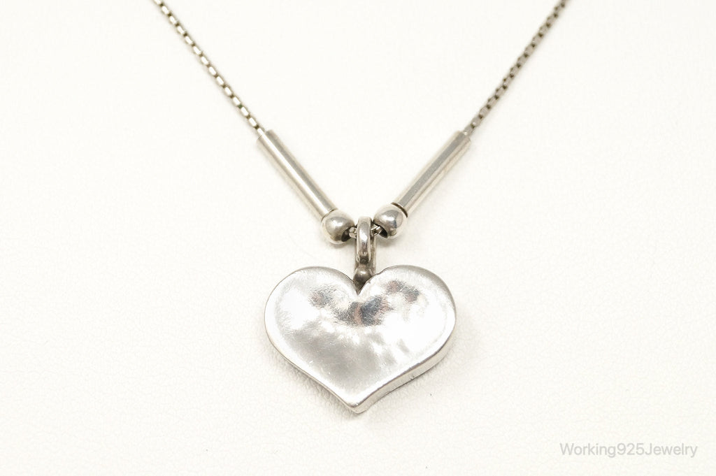 Vintage Designer Shablool Didae Heart Sterling Silver Necklace