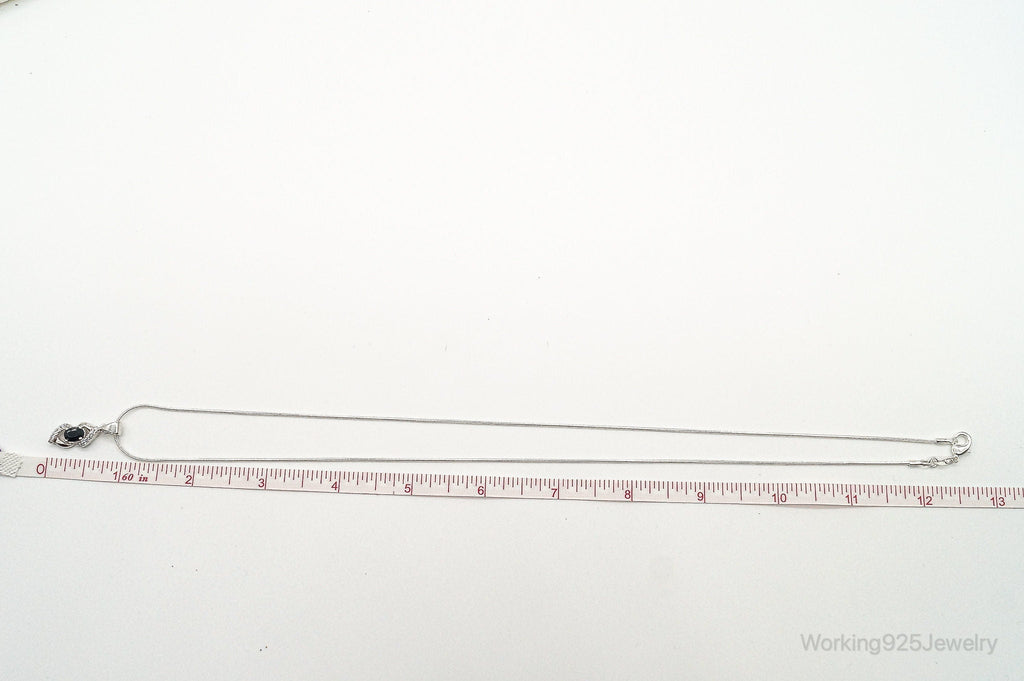 Sapphire Cubic Zirconia Sterling Silver Necklace