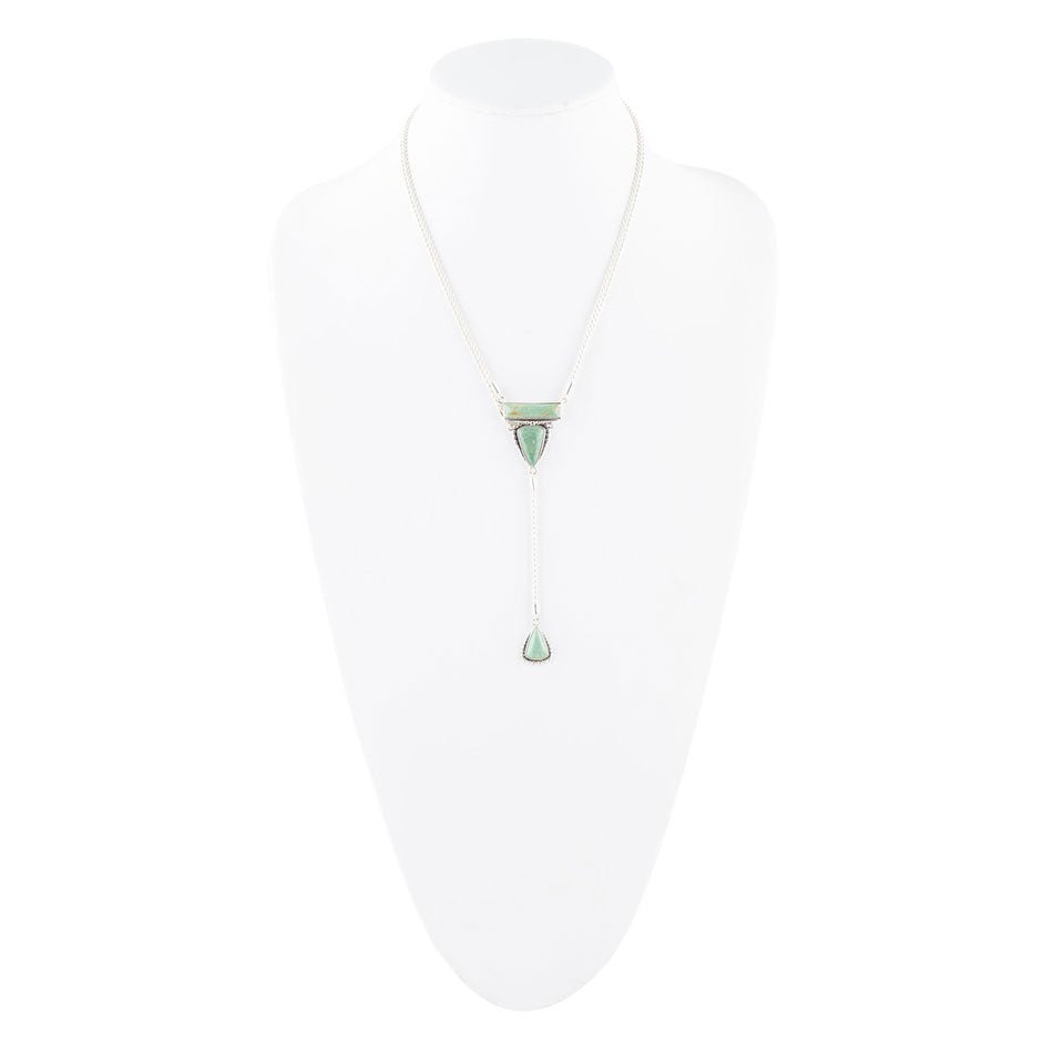 Begondor Green Turquoise Sterling Y Necklace