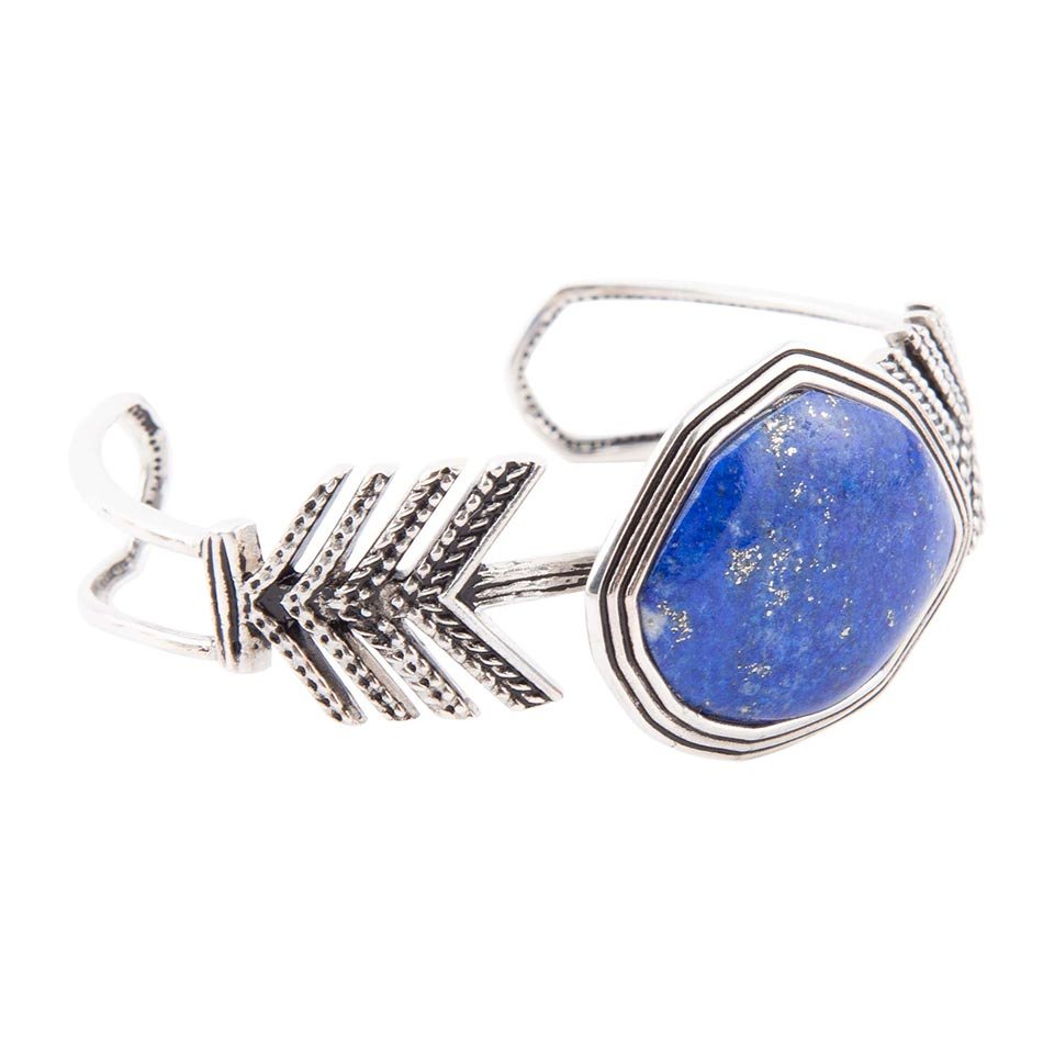 Blue Lapis and Sterling Silver Statement Cuff