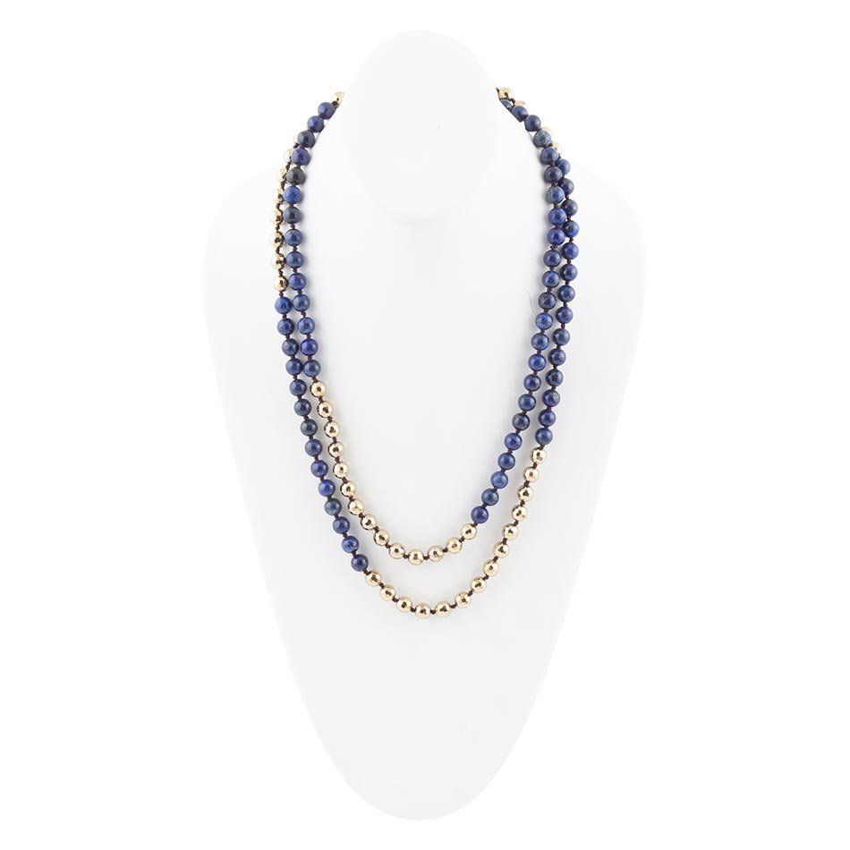 Blue Lapis Wrap Golden Necklace