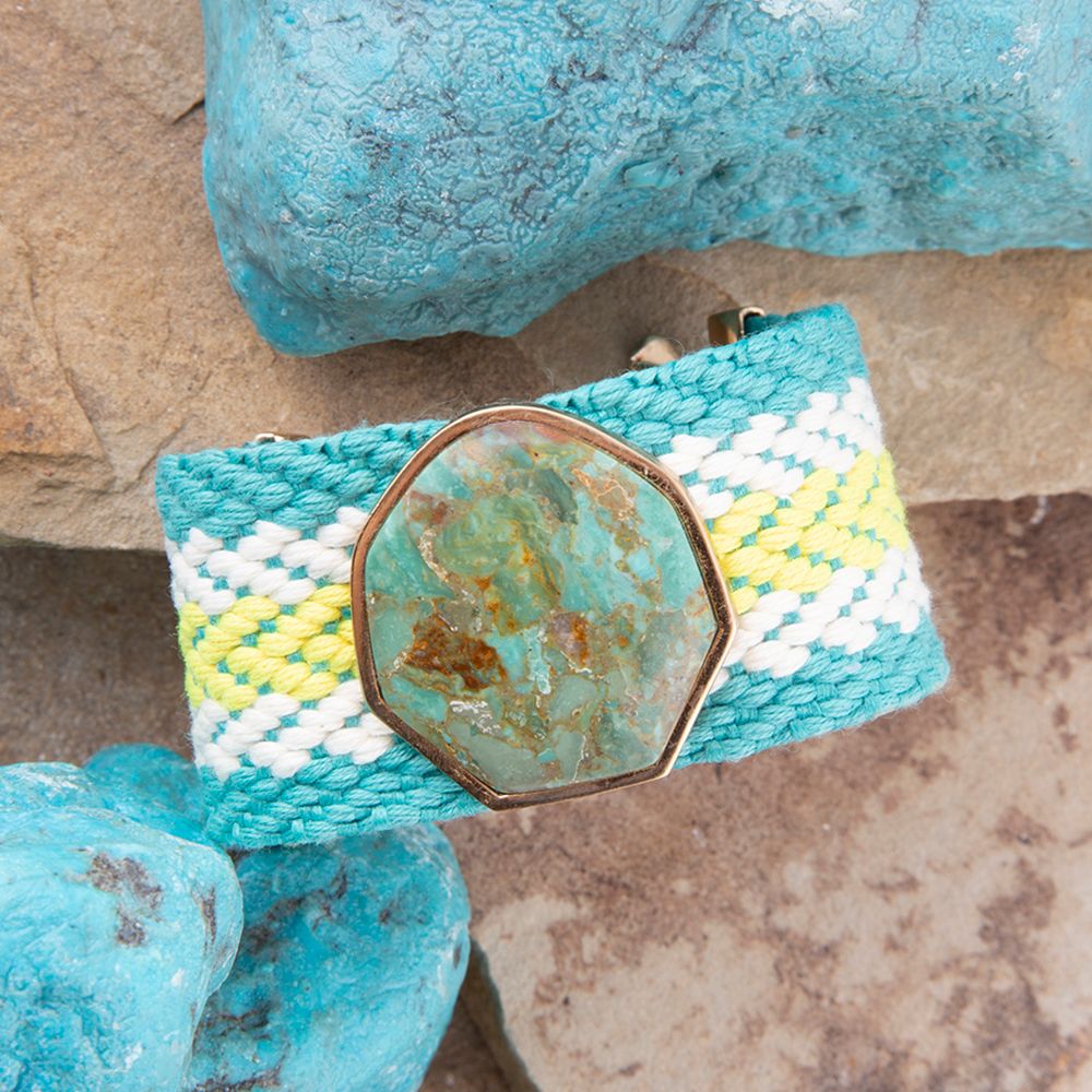 Blue Turquoise Textile Blues Woven Bracelet