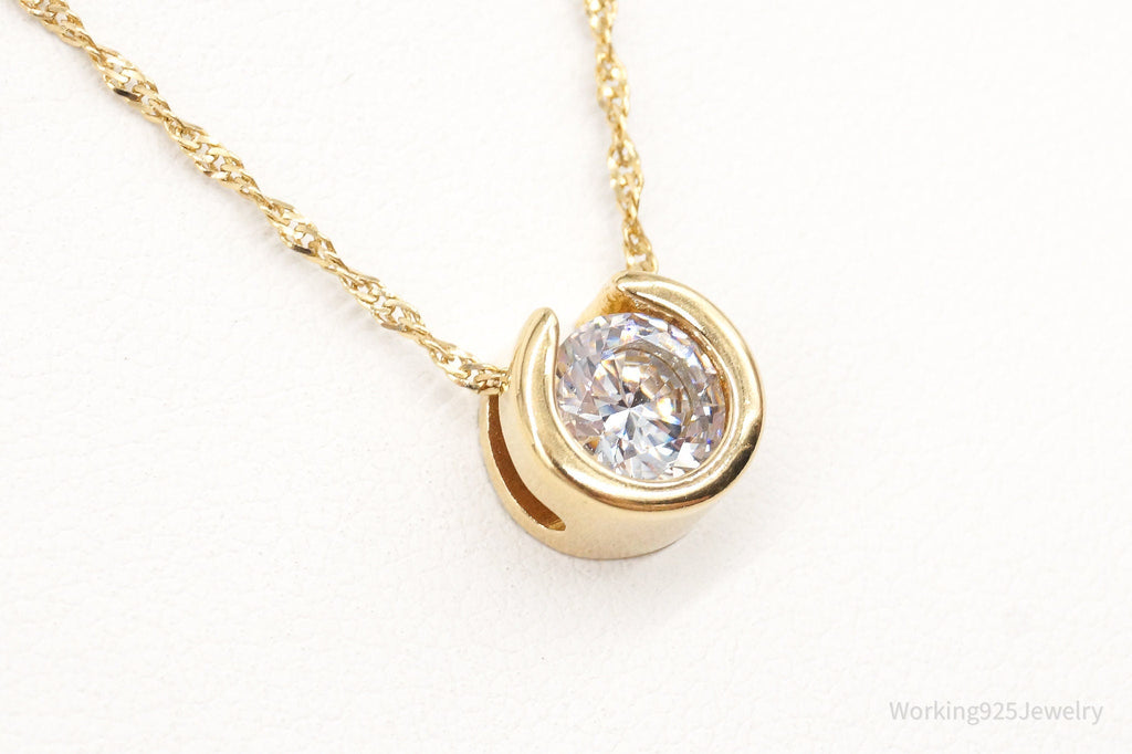 Designer Milor Gold Vermeil Cubic Zirconia Sterling Silver Necklace