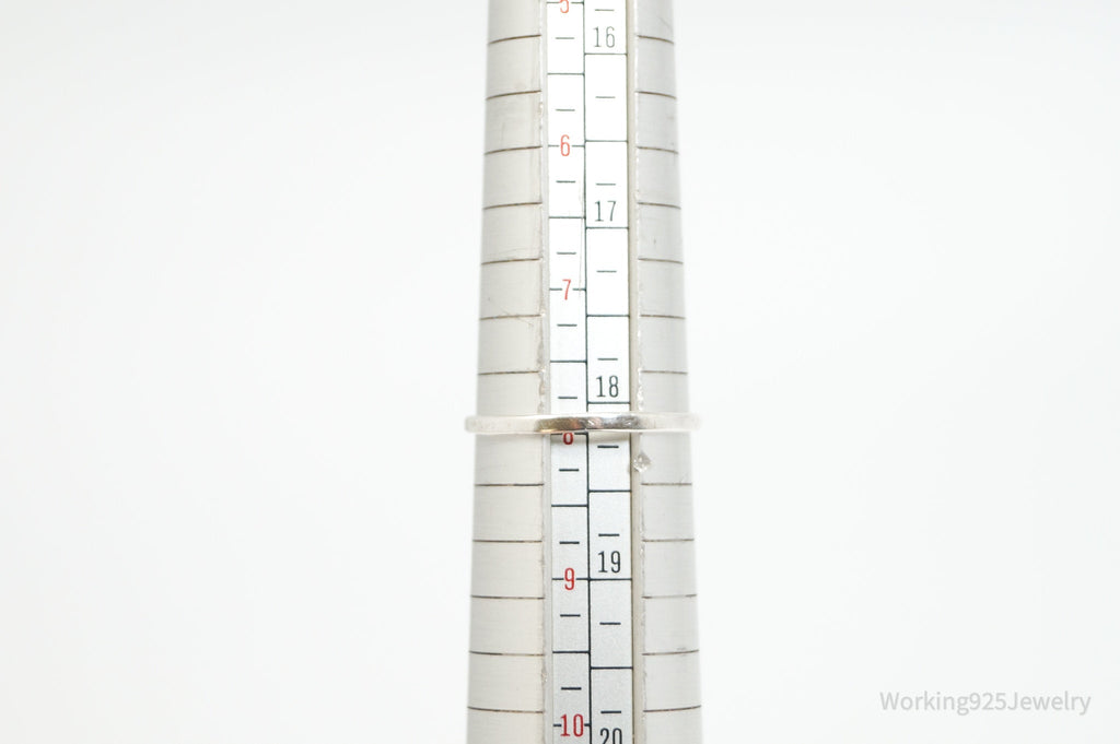 Vtg Wheeler Manufacturing Co Orange Stone Sterling Silver Ring - Size 8