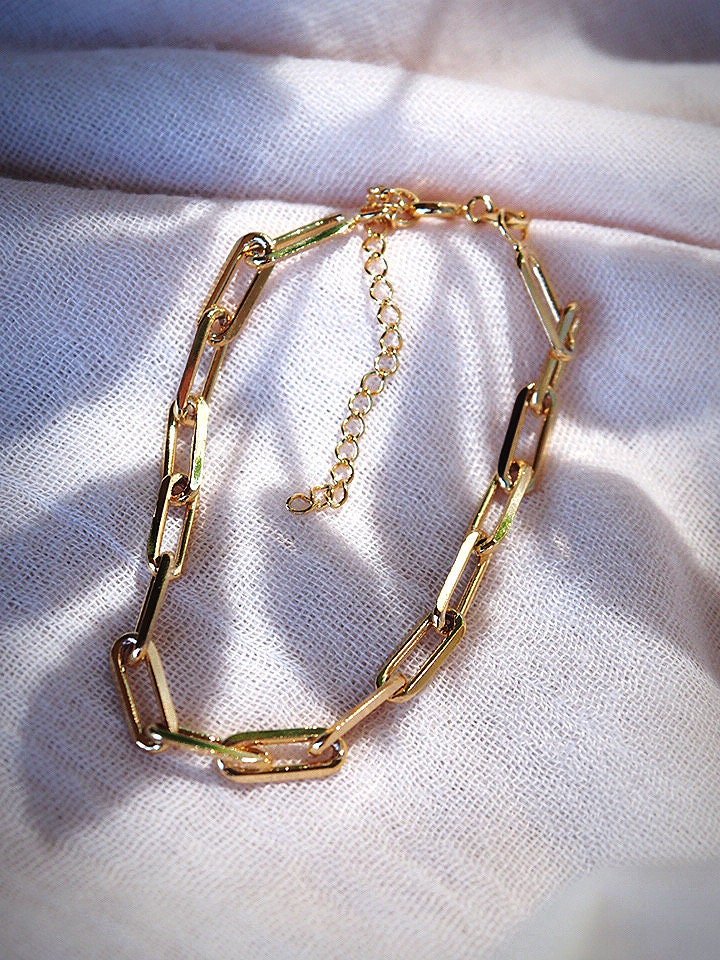 Sale - Chunky Gold Paperclip Chain Anklet - Hie