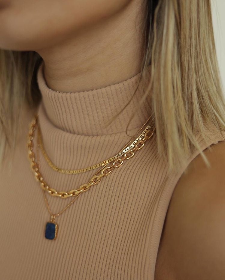 Sale - Chunky Paperclip Link Gold Chain Necklace - Nāwai