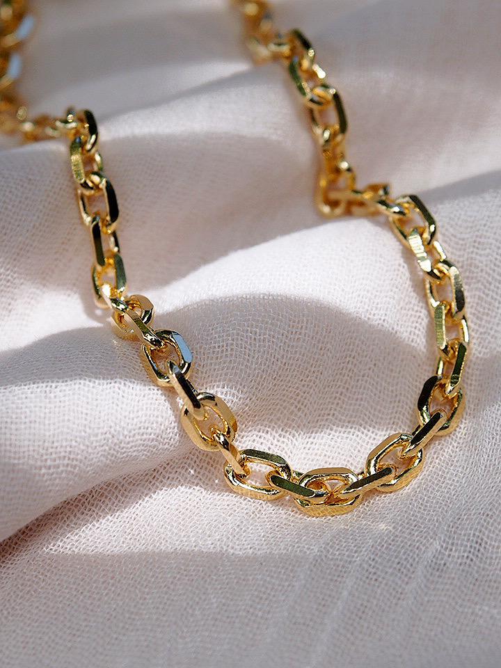 Sale - Chunky Paperclip Link Gold Chain Necklace - Nāwai