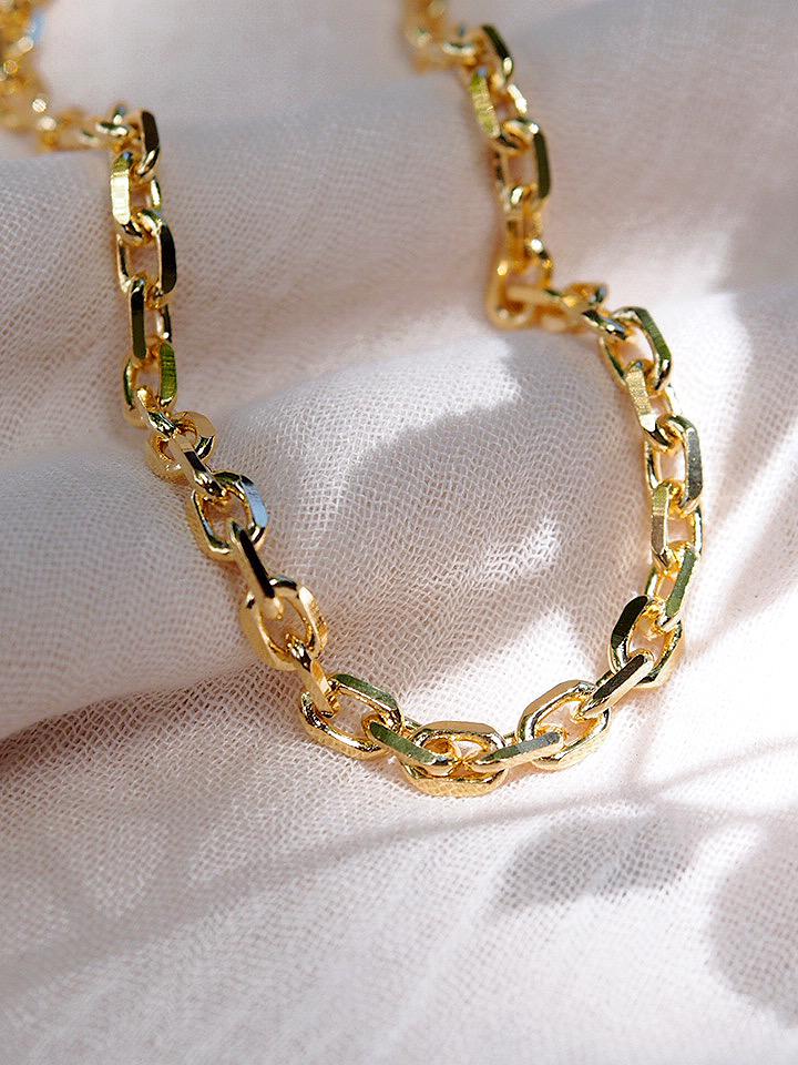 Sale - Chunky Paperclip Link Gold Chain Necklace - Nāwai