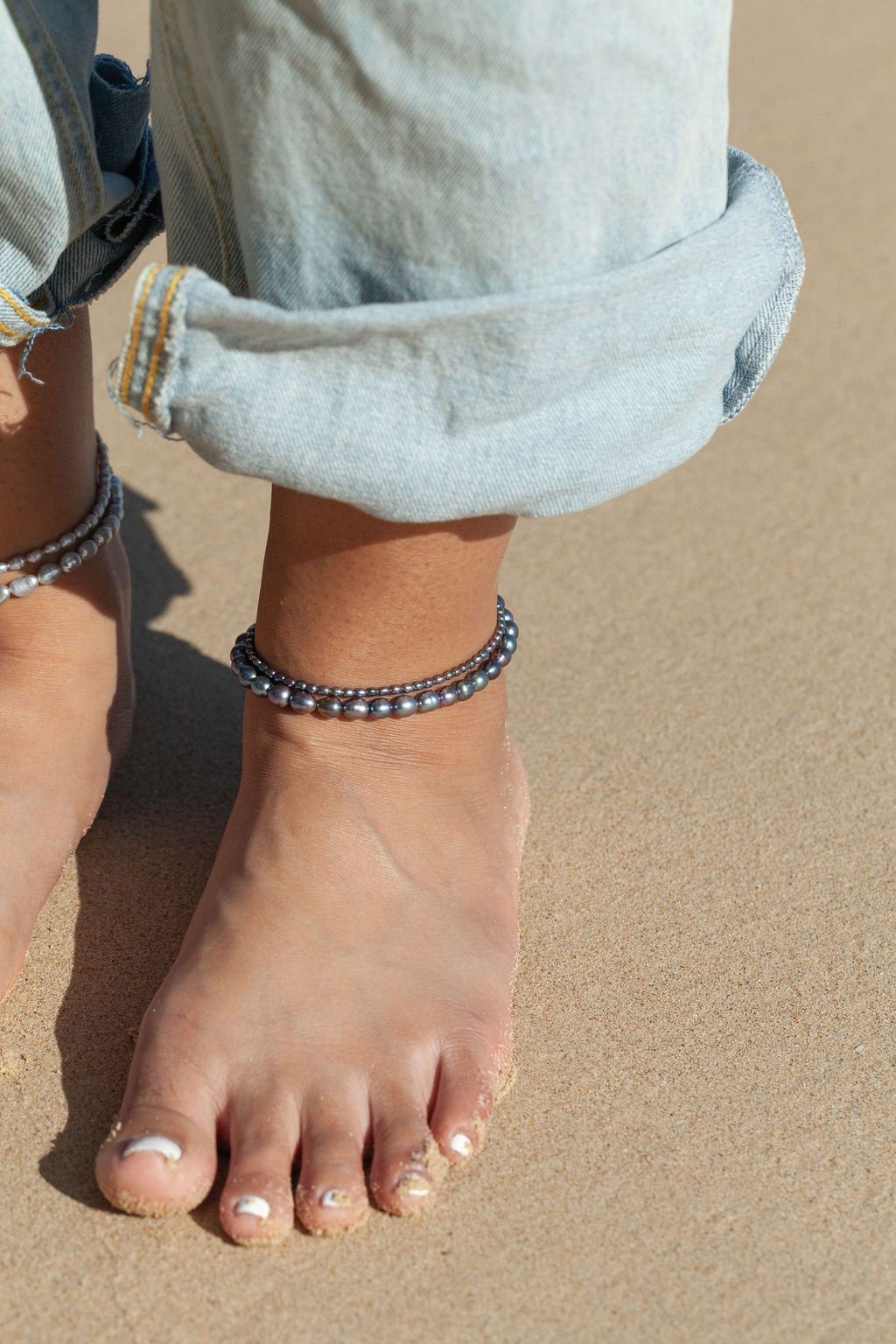 Chunky Peacock Pearl Anklet - Ala