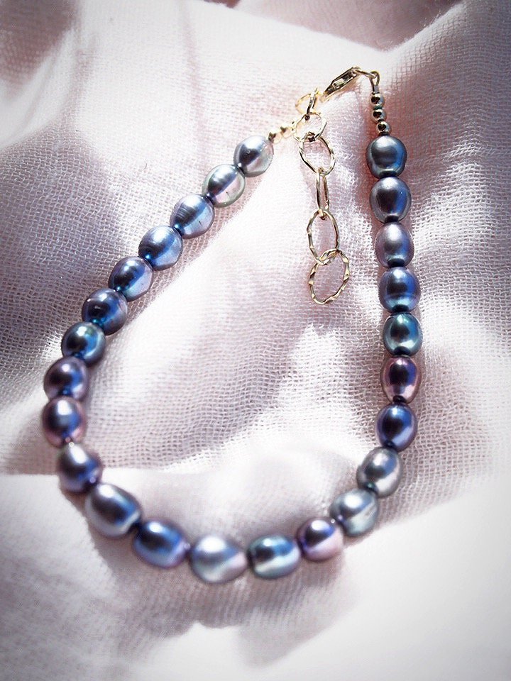 Chunky Peacock Pearl Anklet - Ala