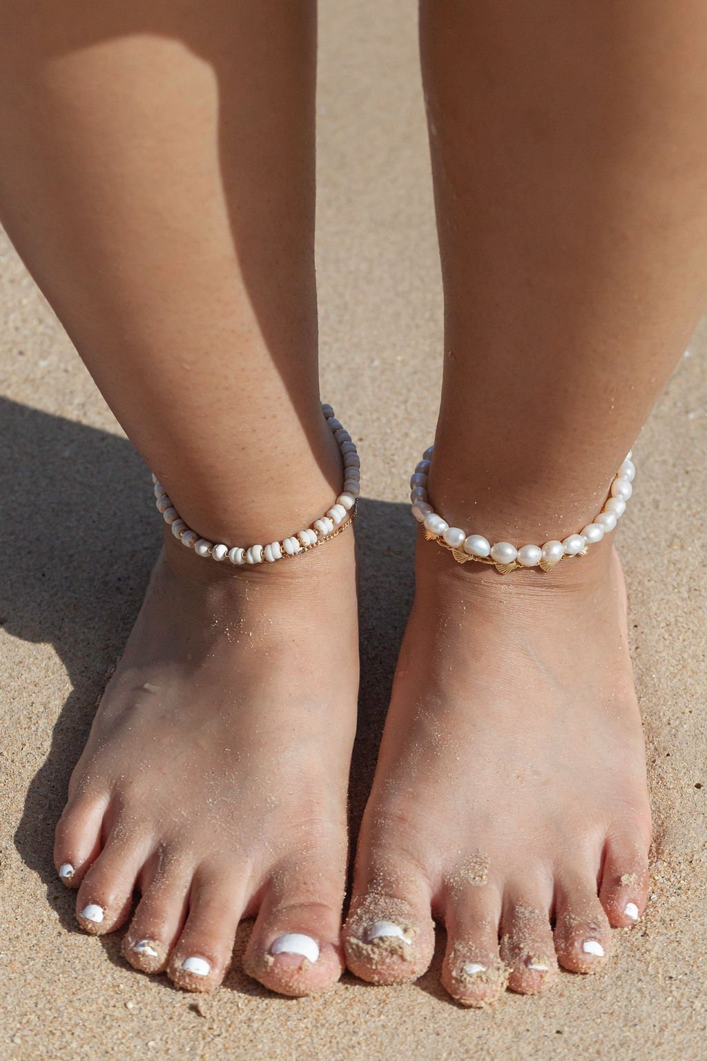 Chunky White Pearl Anklet - Ala
