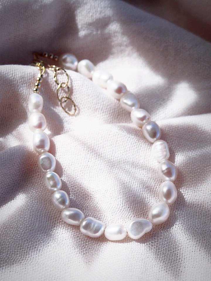 Chunky White Pearl Anklet - Ala