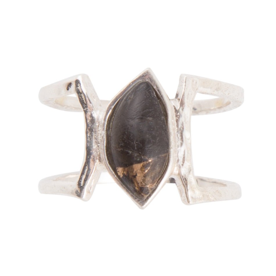 Cooling Trend Black Shungite Matrix and Sterling Silver Ring