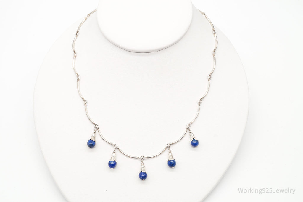VTG Southwestern Carolyn Pollack Relios Lapis Lazuli Sterling Silver Necklace