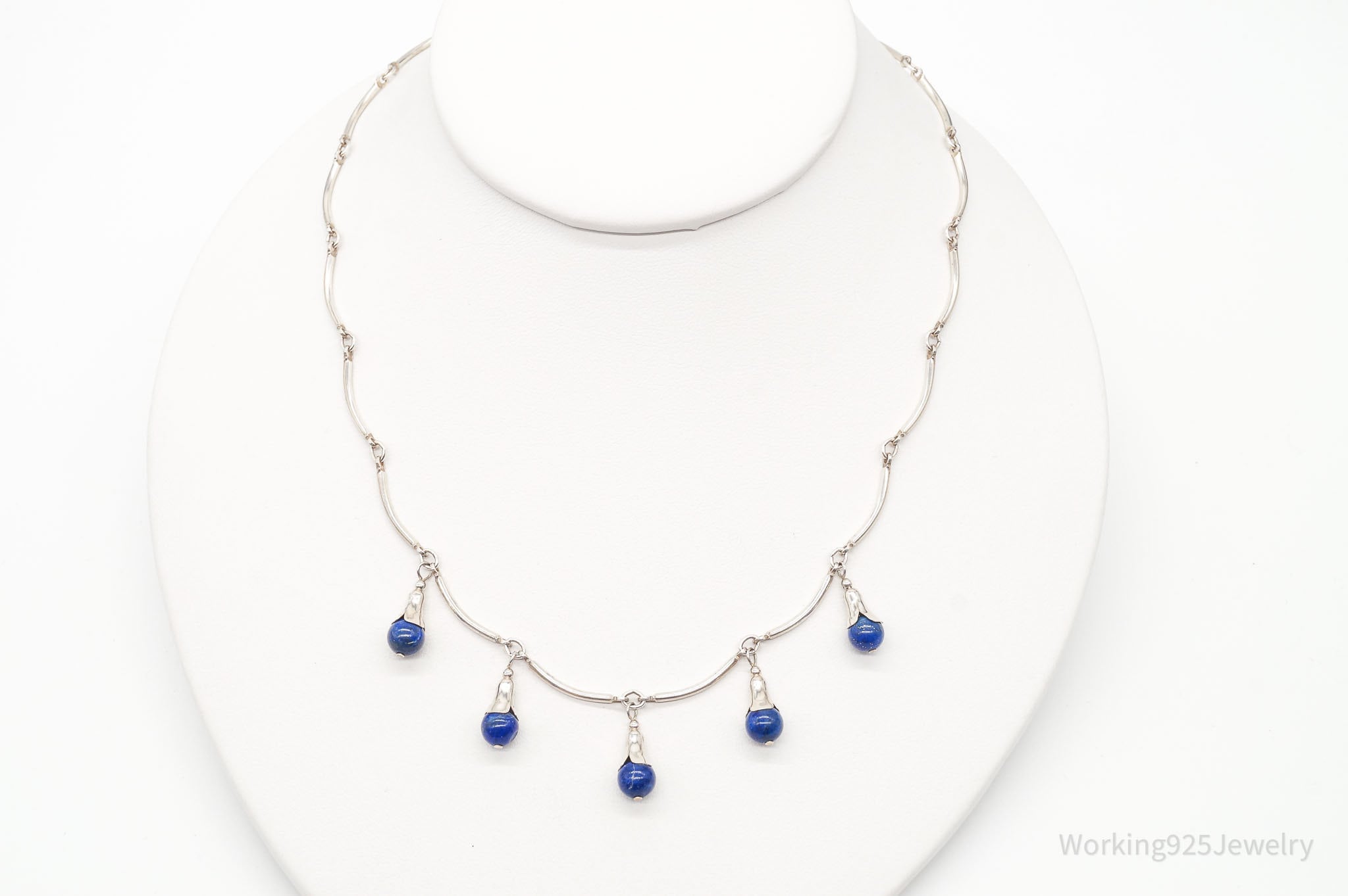 VTG Southwestern Carolyn Pollack Relios Lapis Lazuli Sterling Silver Necklace