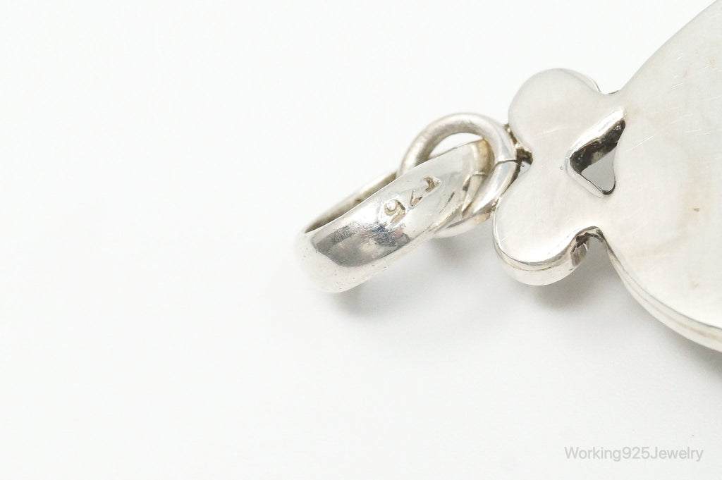 Large Vintage Pearl Sterling Silver Pendant