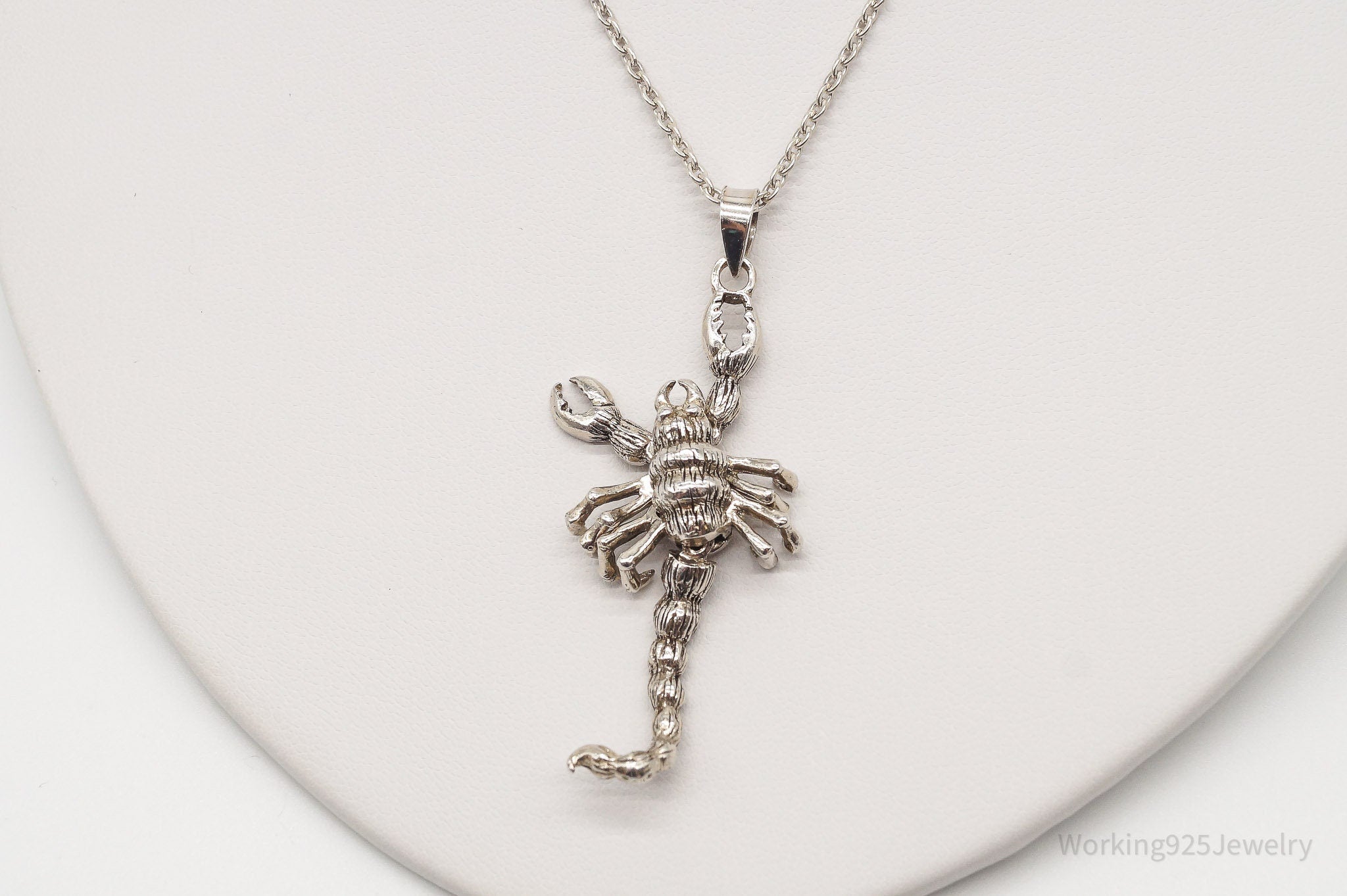 Vintage Moving Scorpion Sterling Silver Necklace