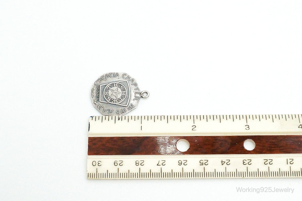 Vintage Acacia Chapter 195 Cincinnati Ohio Sterling Silver Medallion Pendant